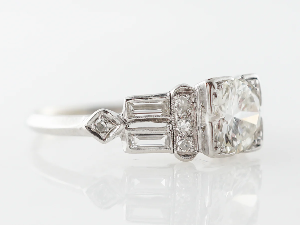 1 Carat Transitional Cut Diamond Engagement Ring Platinum - Image 3