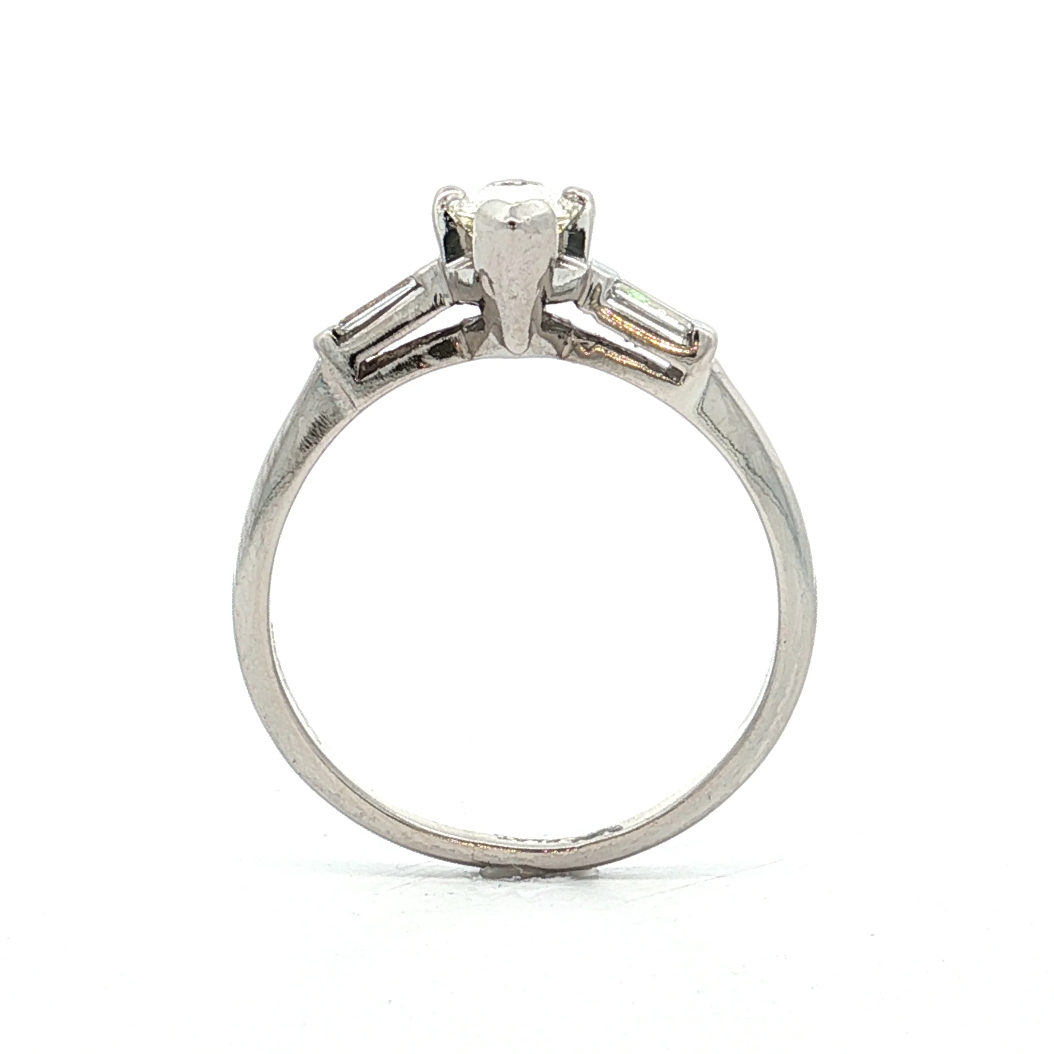 1 Carat Vintage Marquise Diamond Engagement Ring Platinum - Image 4