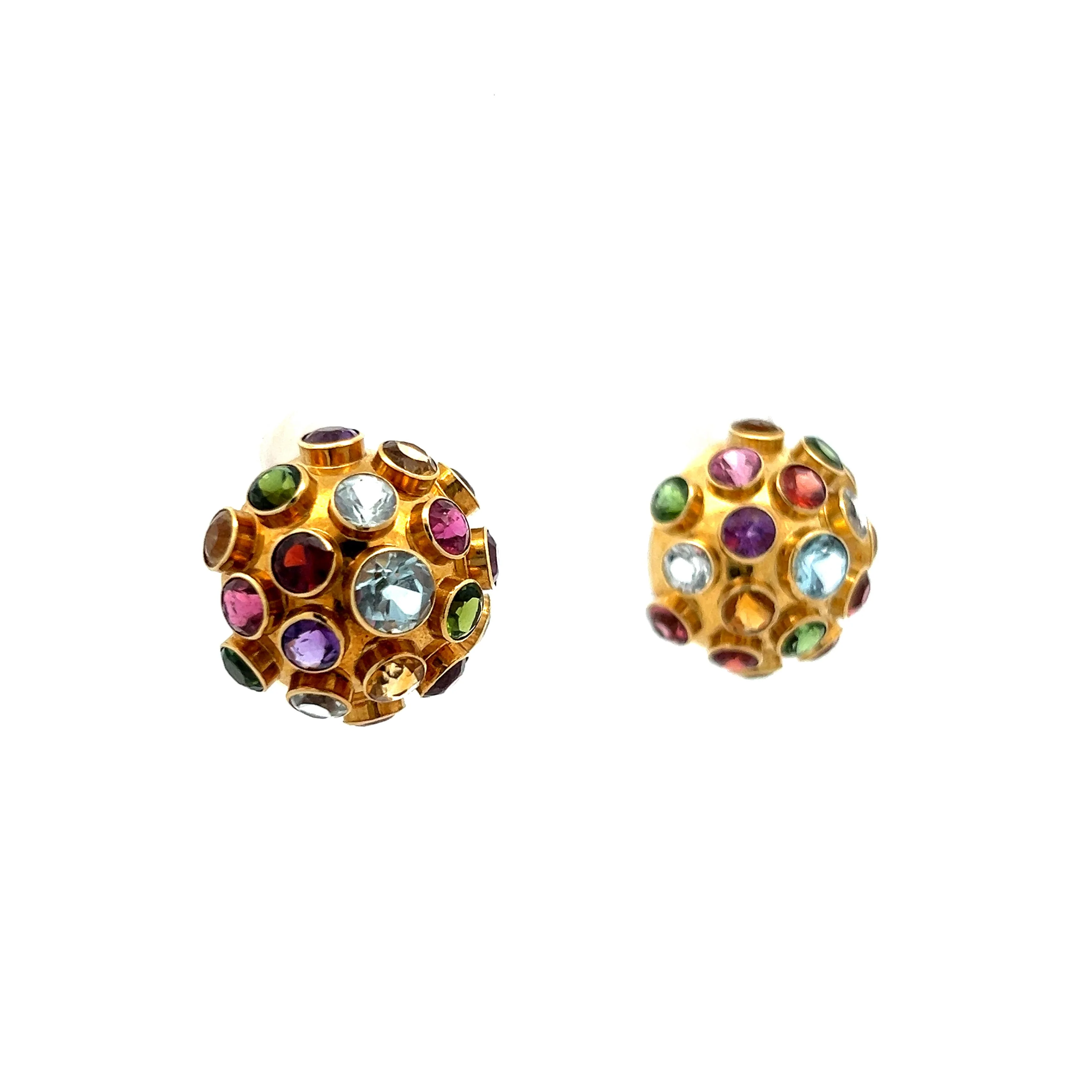 Vintage Sputnik Stud Earrings in 14k Yellow Gold - Image 3