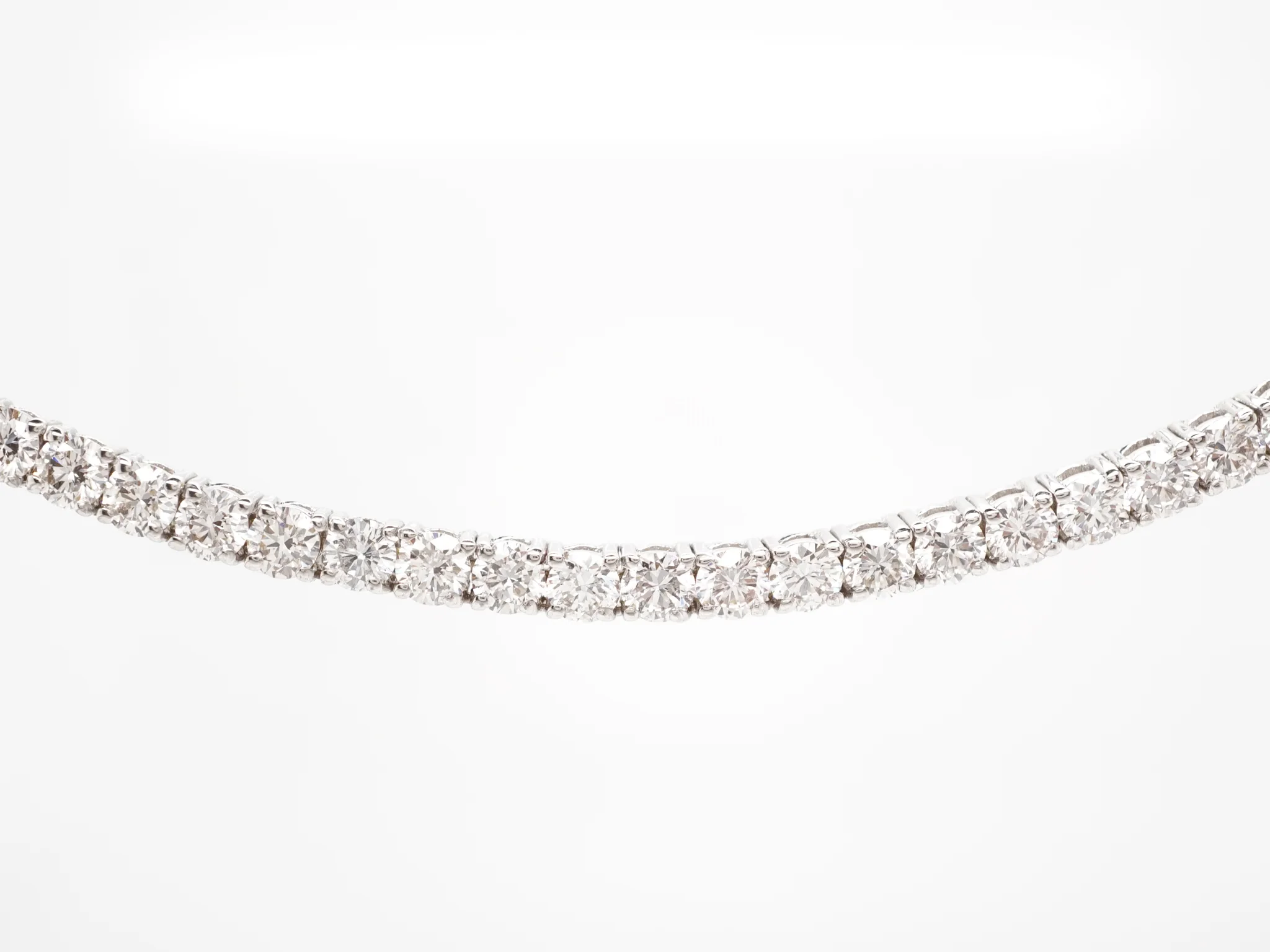 10.14 Carat Diamond Tennis Necklace in 14K White Gold - Image 2