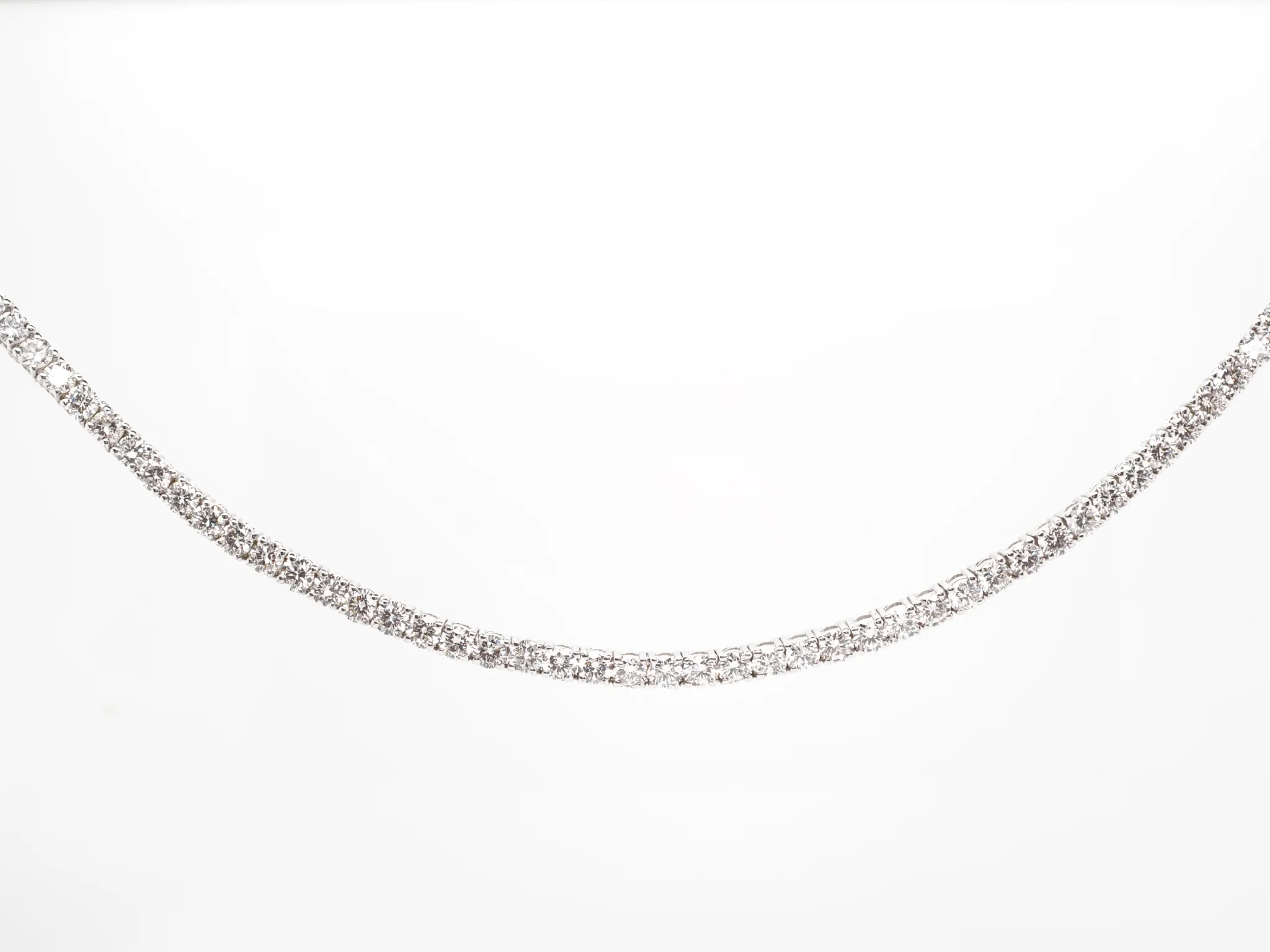 10.14 Carat Diamond Tennis Necklace in 14K White Gold - Image 3