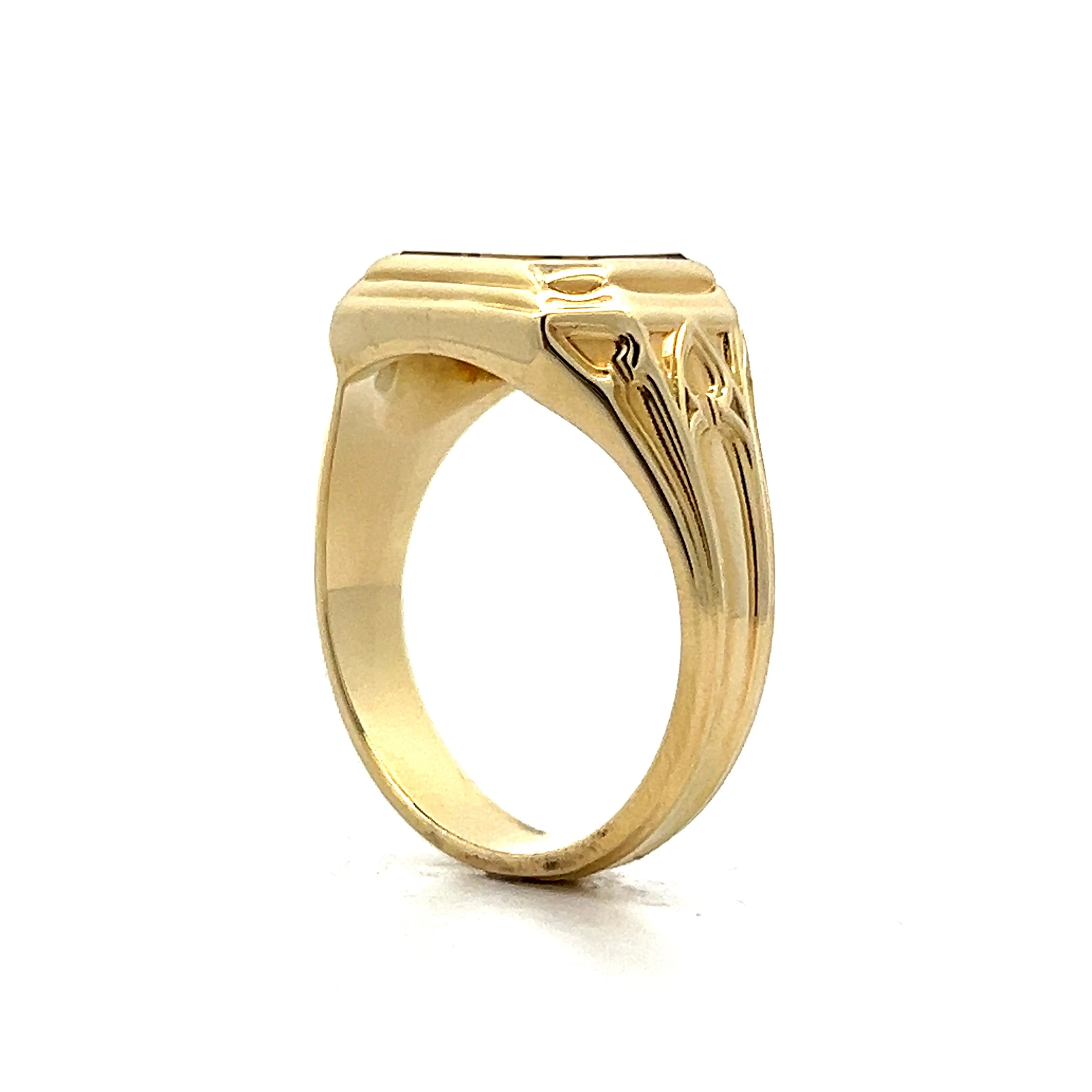 10.30 Men's Emerald Cut Citrine in 14k Yellow Gold - Image 5