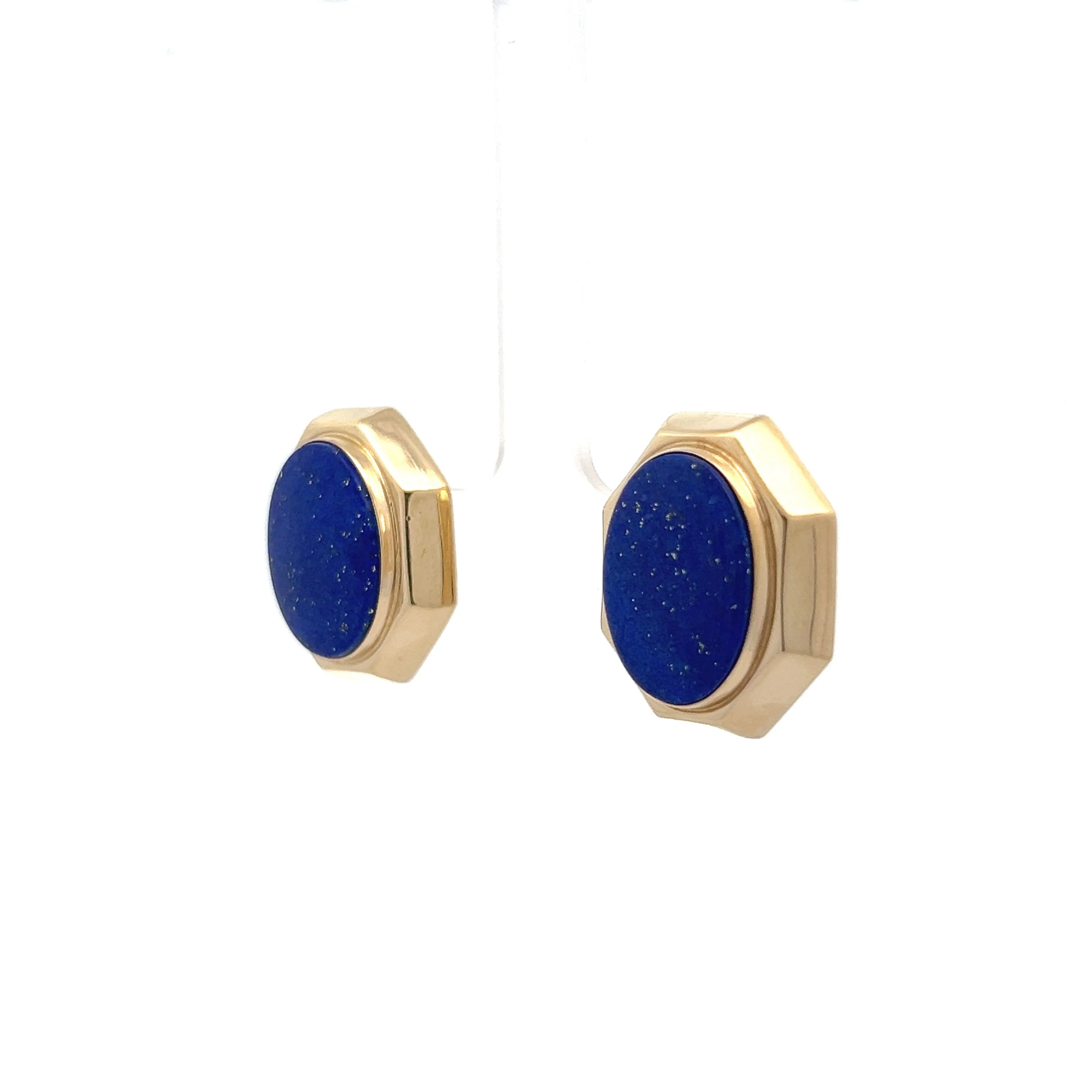 10.70 Oversized Lapis Lazuli Stud Earrings in 14k - Image 2