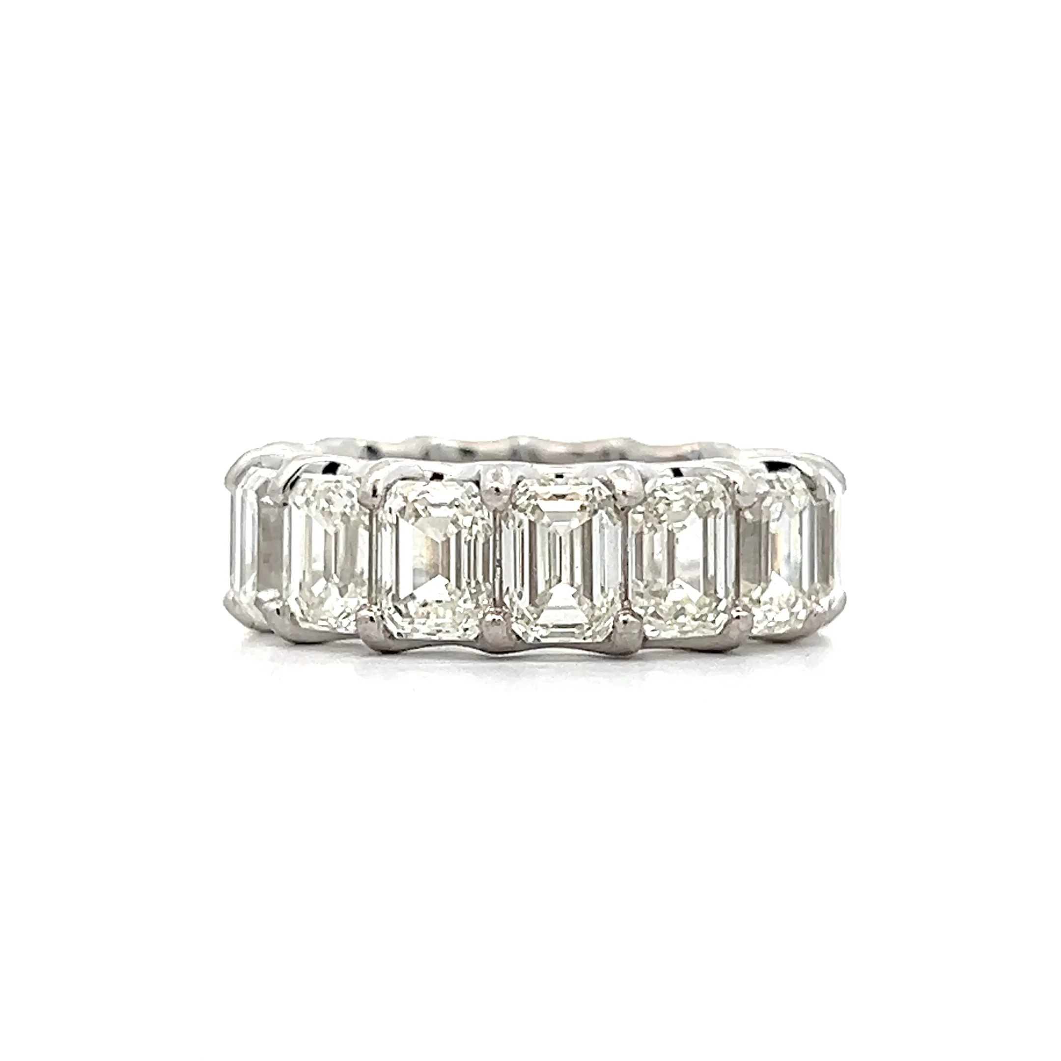 10.80 Emerald Cut Diamond Eternity Band in Platinum - Image 2