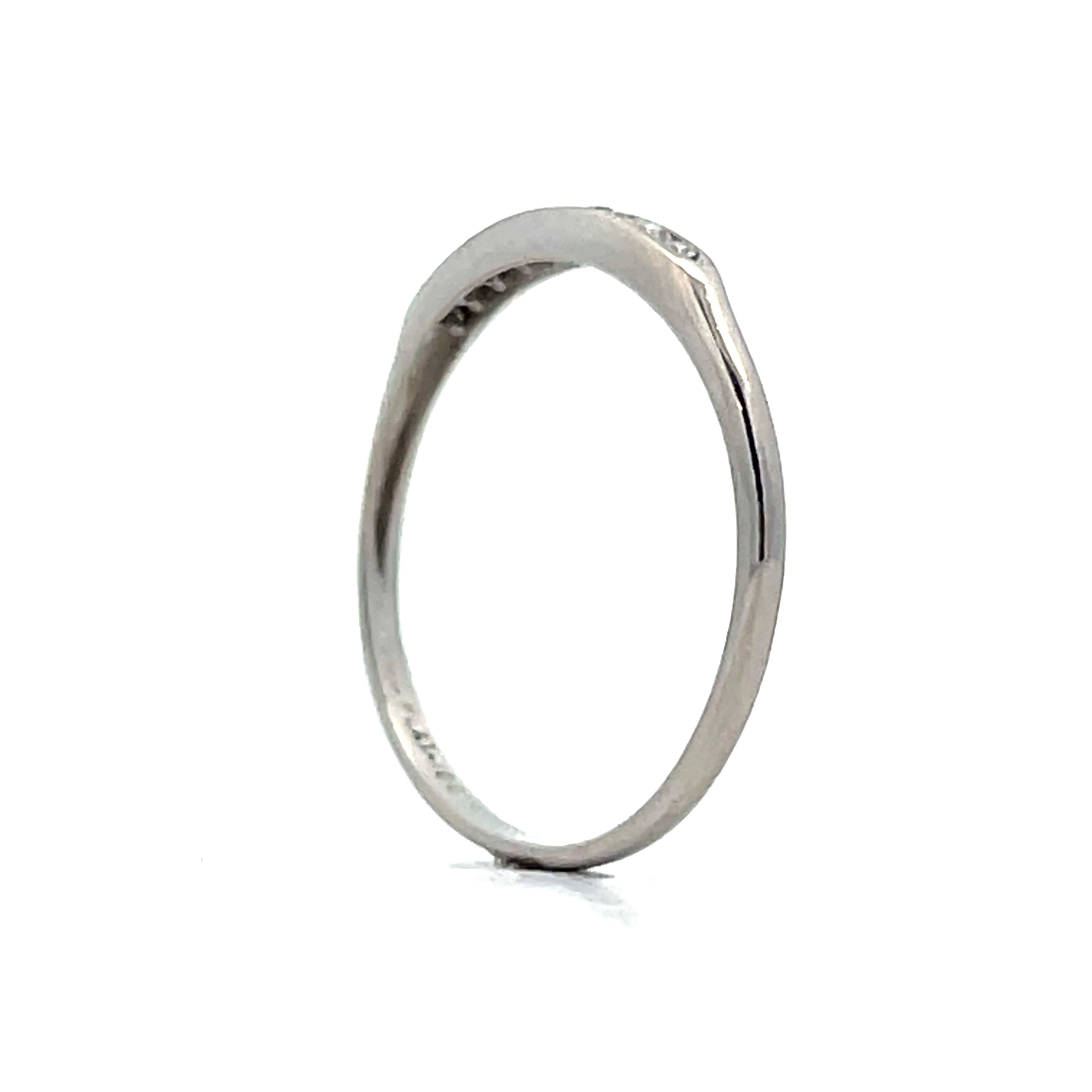 .10 Antique Deco Diamond Wedding Band in Platinum - Image 5