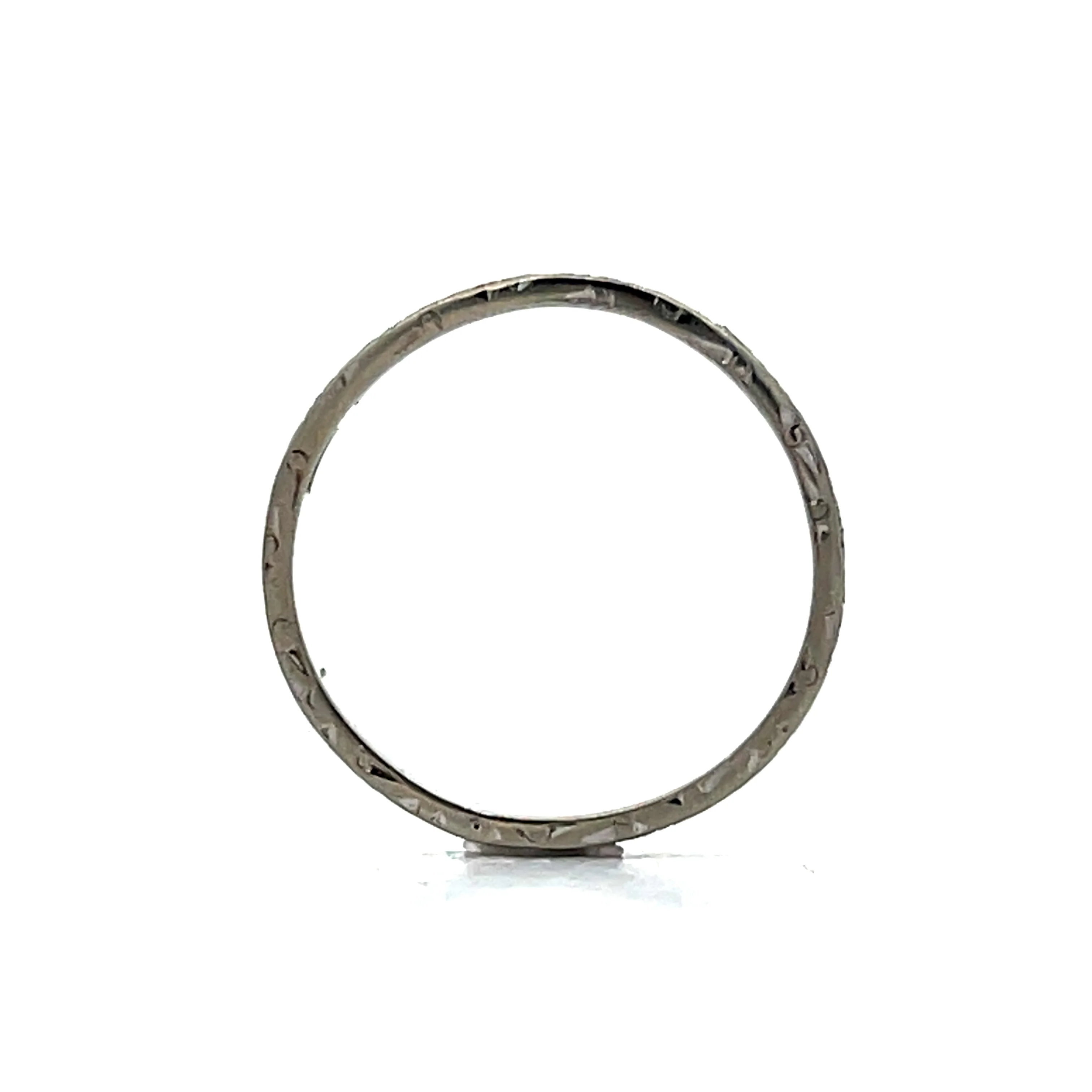 .10 Antique Deco Single Cut Diamond Wedding Band in 18k - Image 6