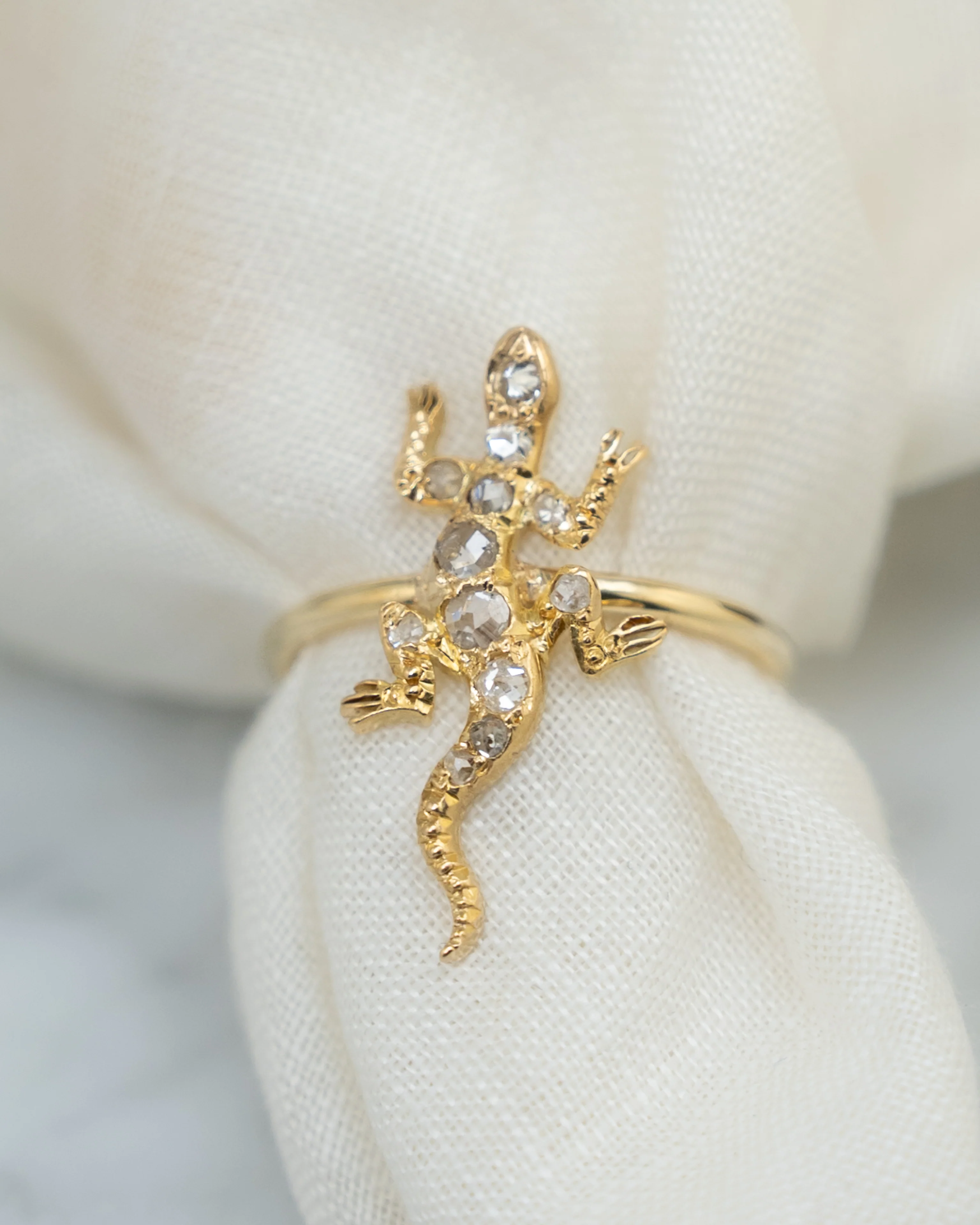 .10 Antique Victorian Diamond Lizard Ring in 10k - Image 6
