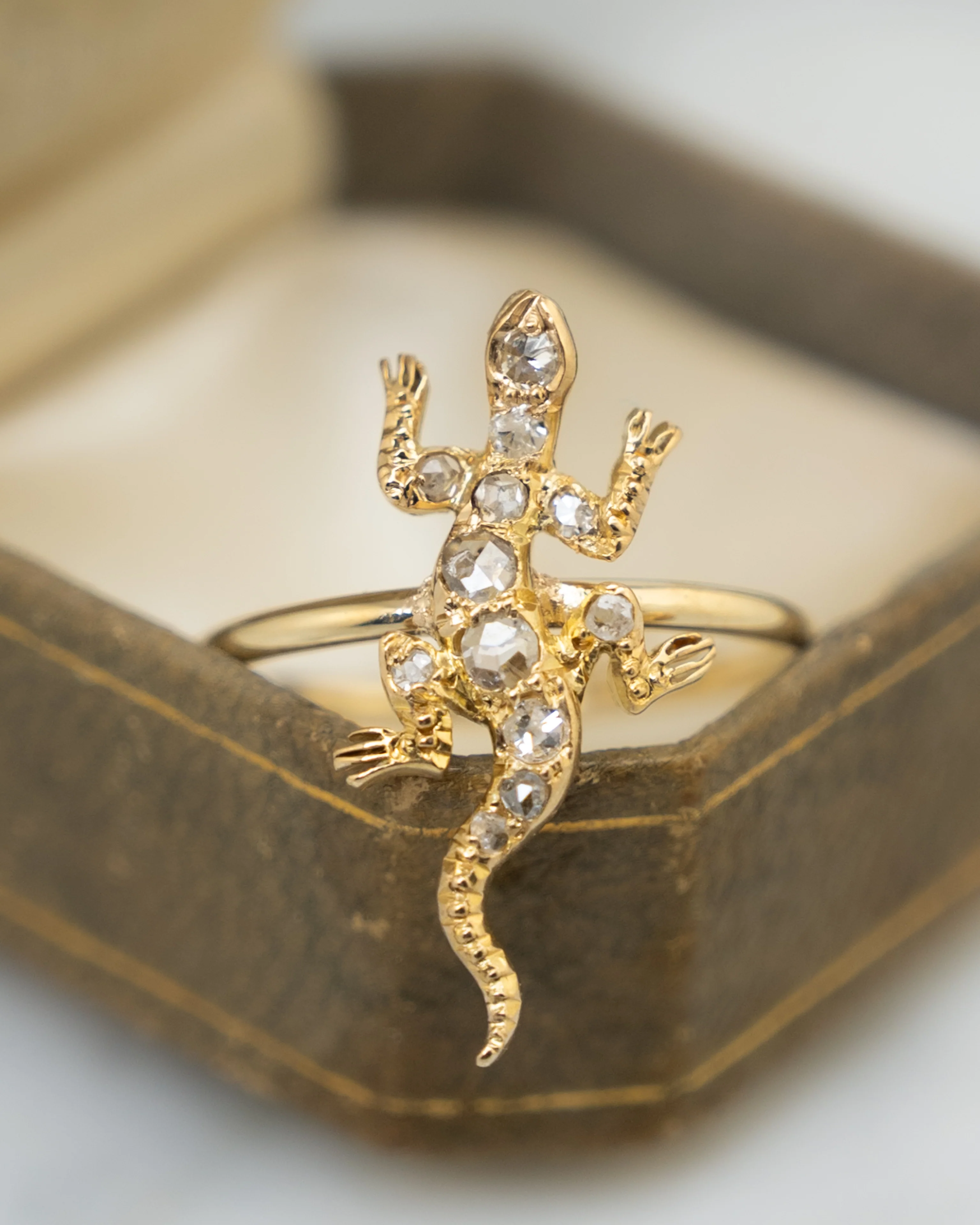 .10 Antique Victorian Diamond Lizard Ring in 10k - Image 7