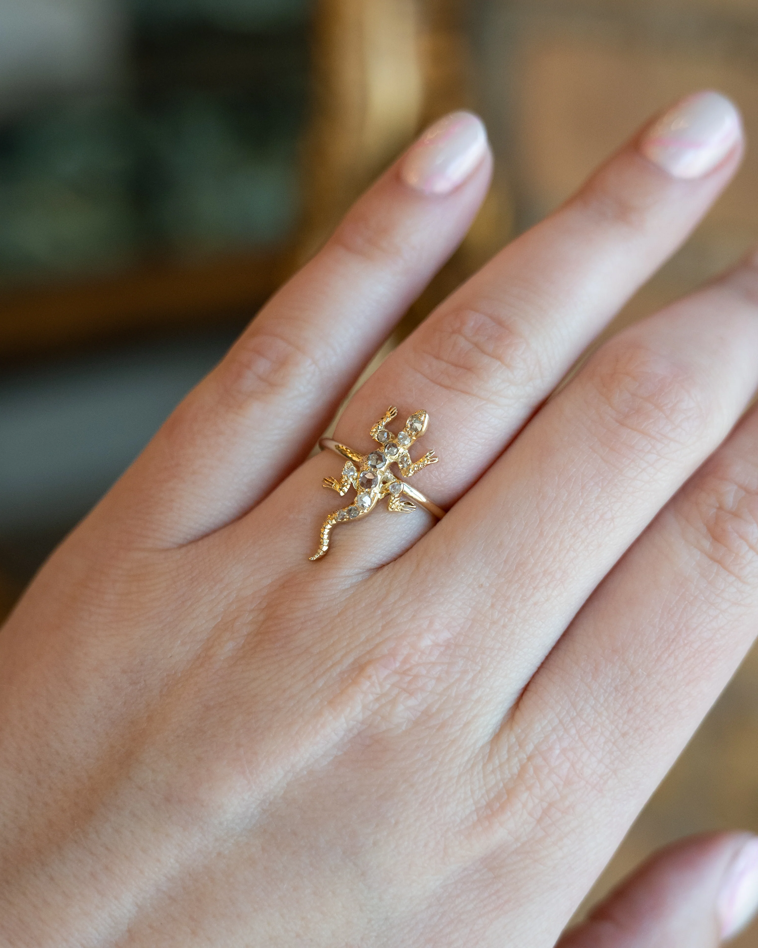 .10 Antique Victorian Diamond Lizard Ring in 10k - Image 8