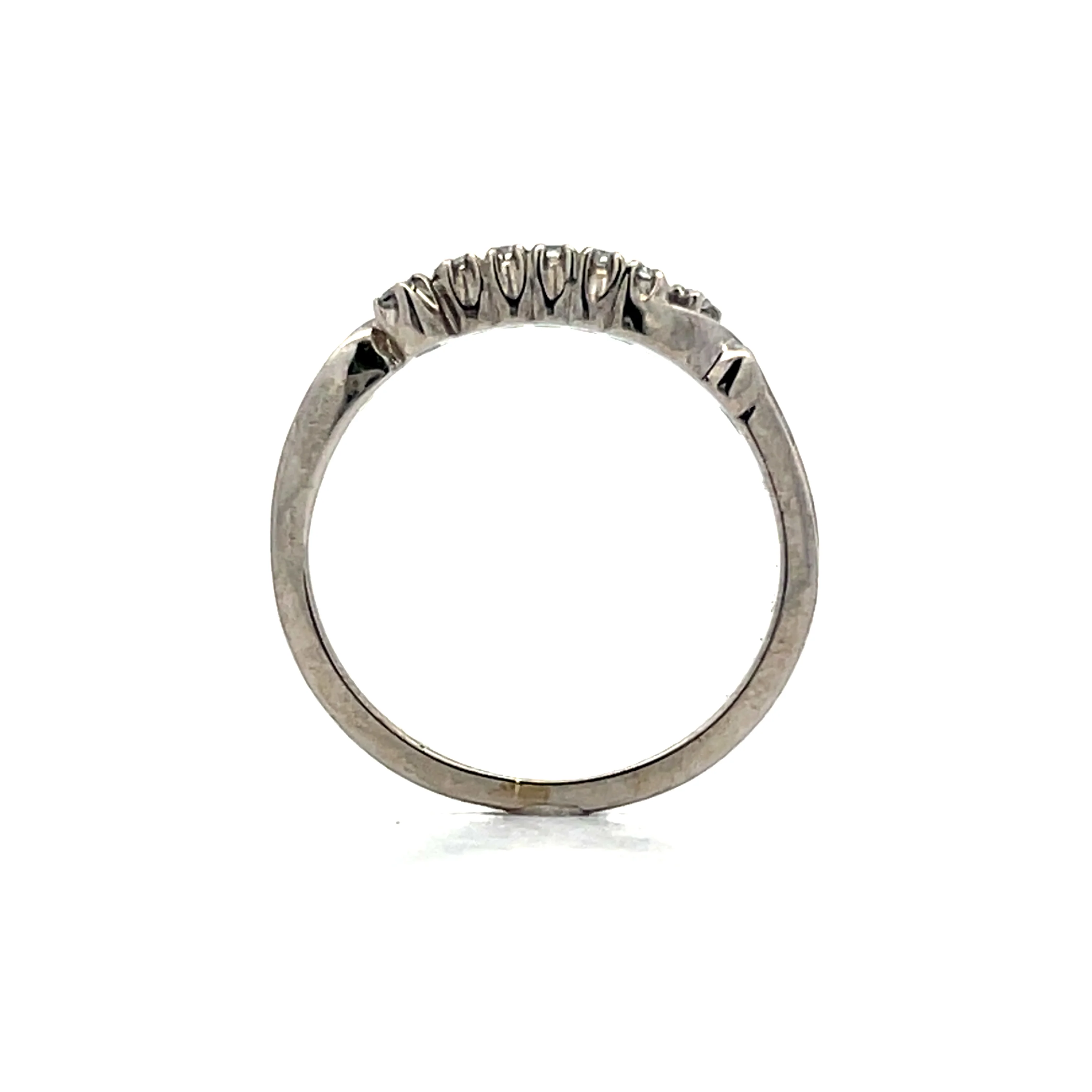 .10 Art Deco Asymmetrical Wedding Band in 18k - Image 4