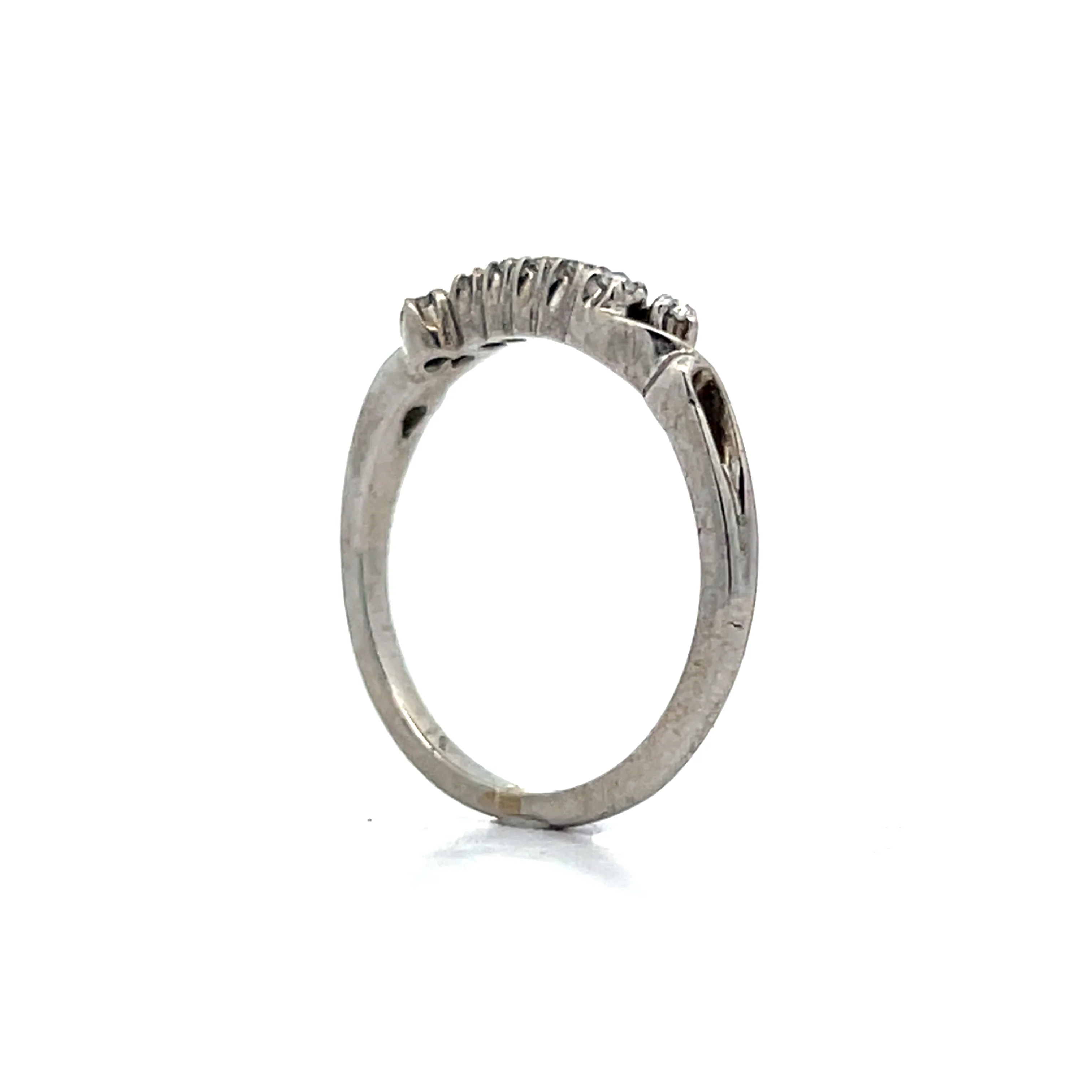 .10 Art Deco Asymmetrical Wedding Band in 18k - Image 5