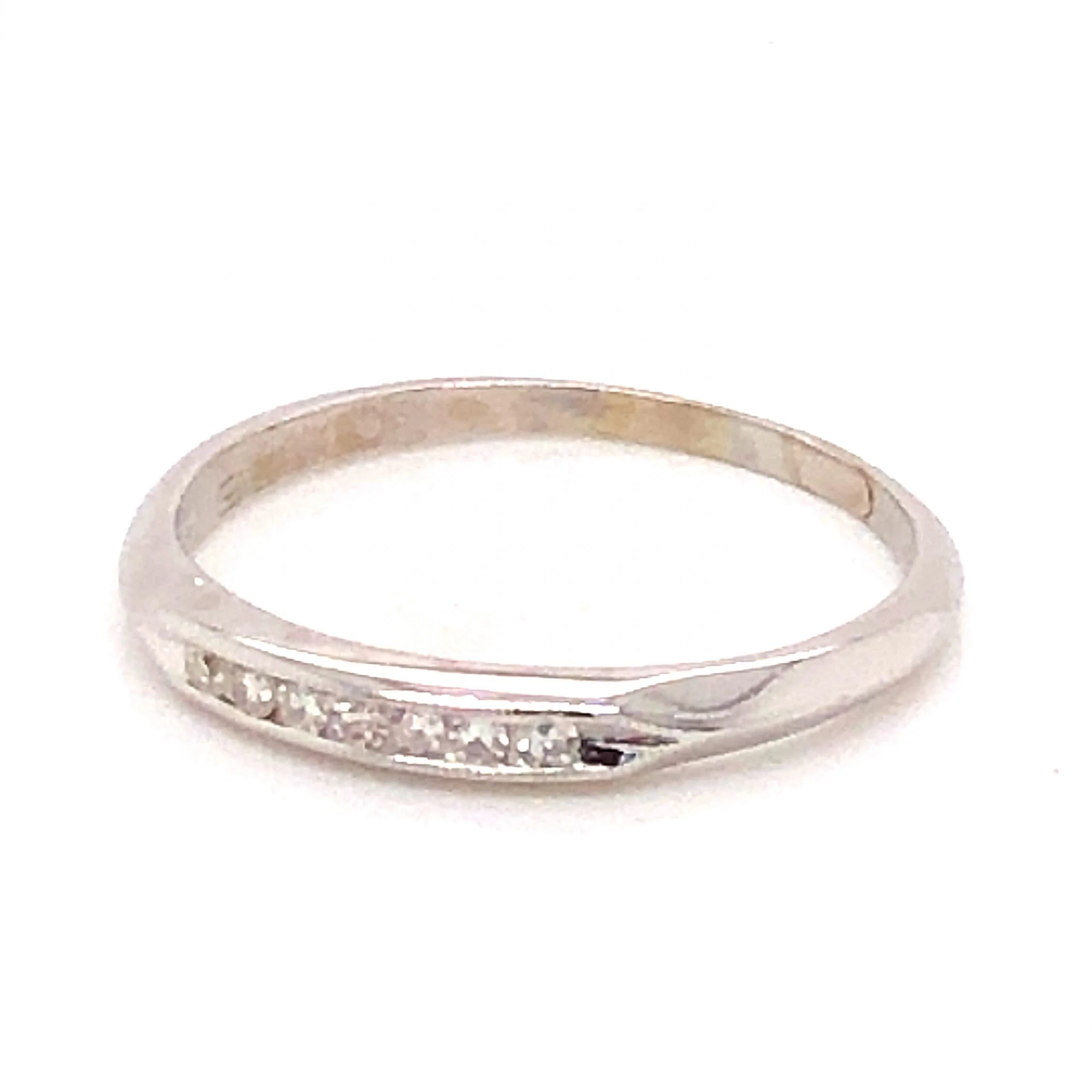 .10 Art Deco Diamond Wedding Band in 14k White Gold - Image 2
