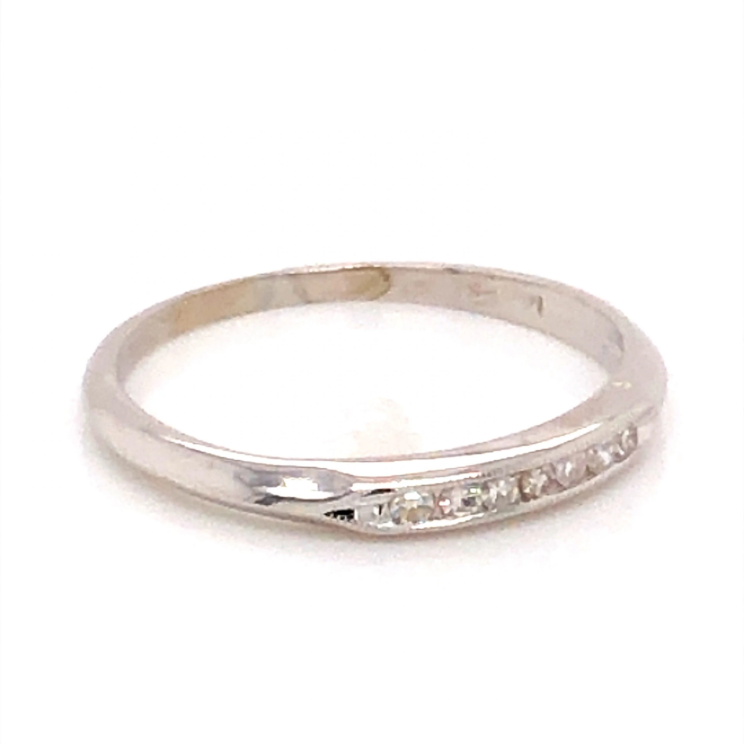 .10 Art Deco Diamond Wedding Band in 14k White Gold - Image 3