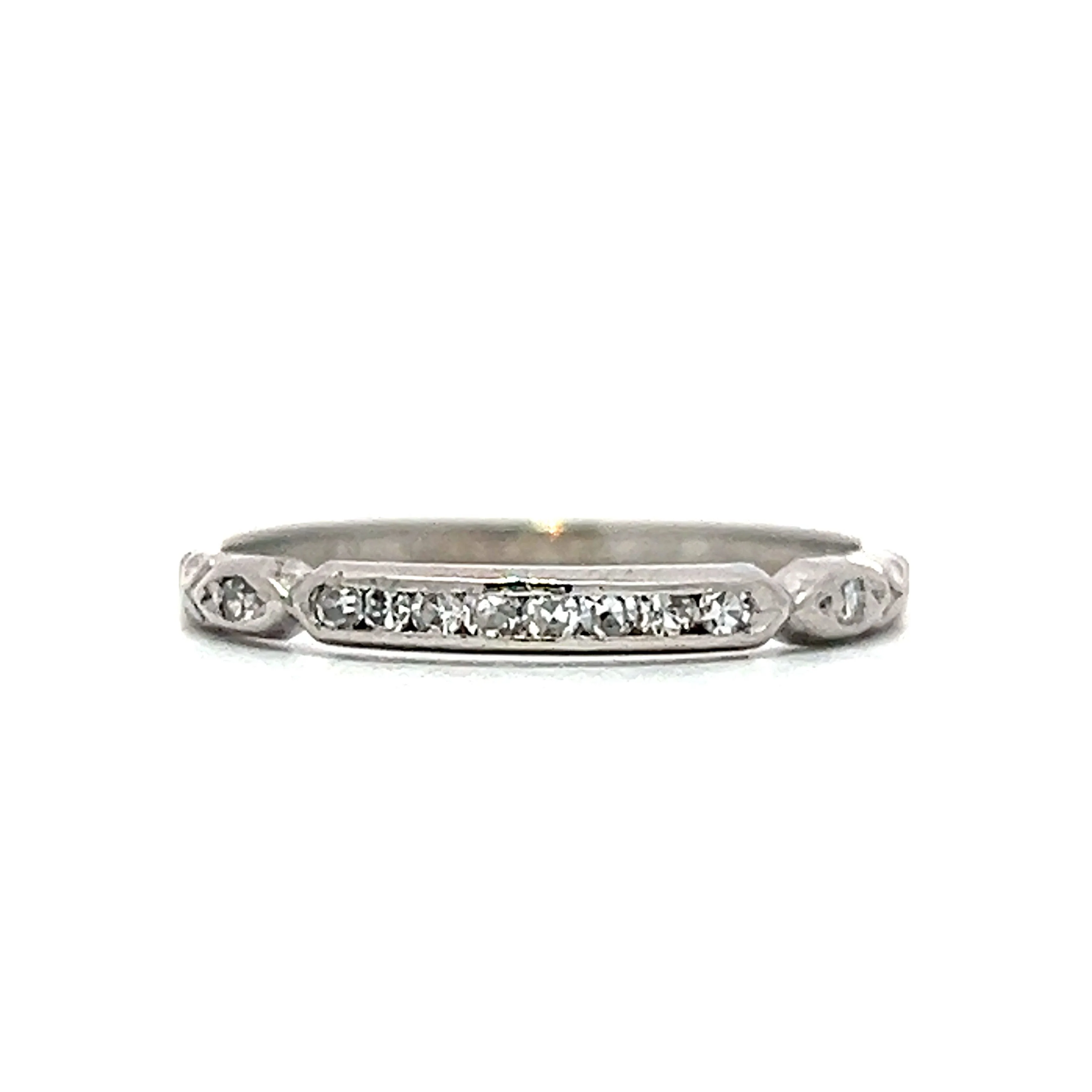 .10 Art Deco Diamond Wedding Band in Platinum