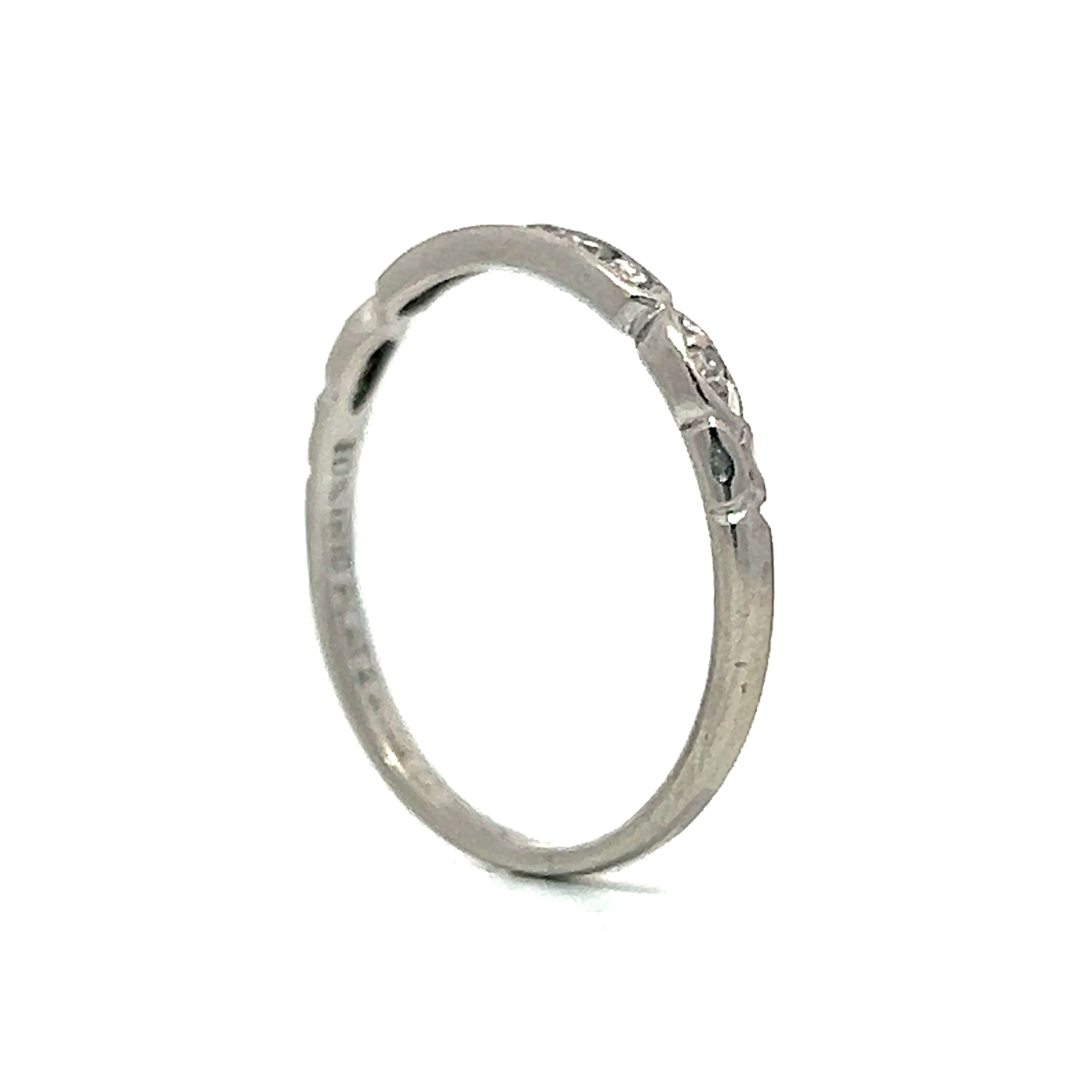 .10 Art Deco Diamond Wedding Band in Platinum - Image 5