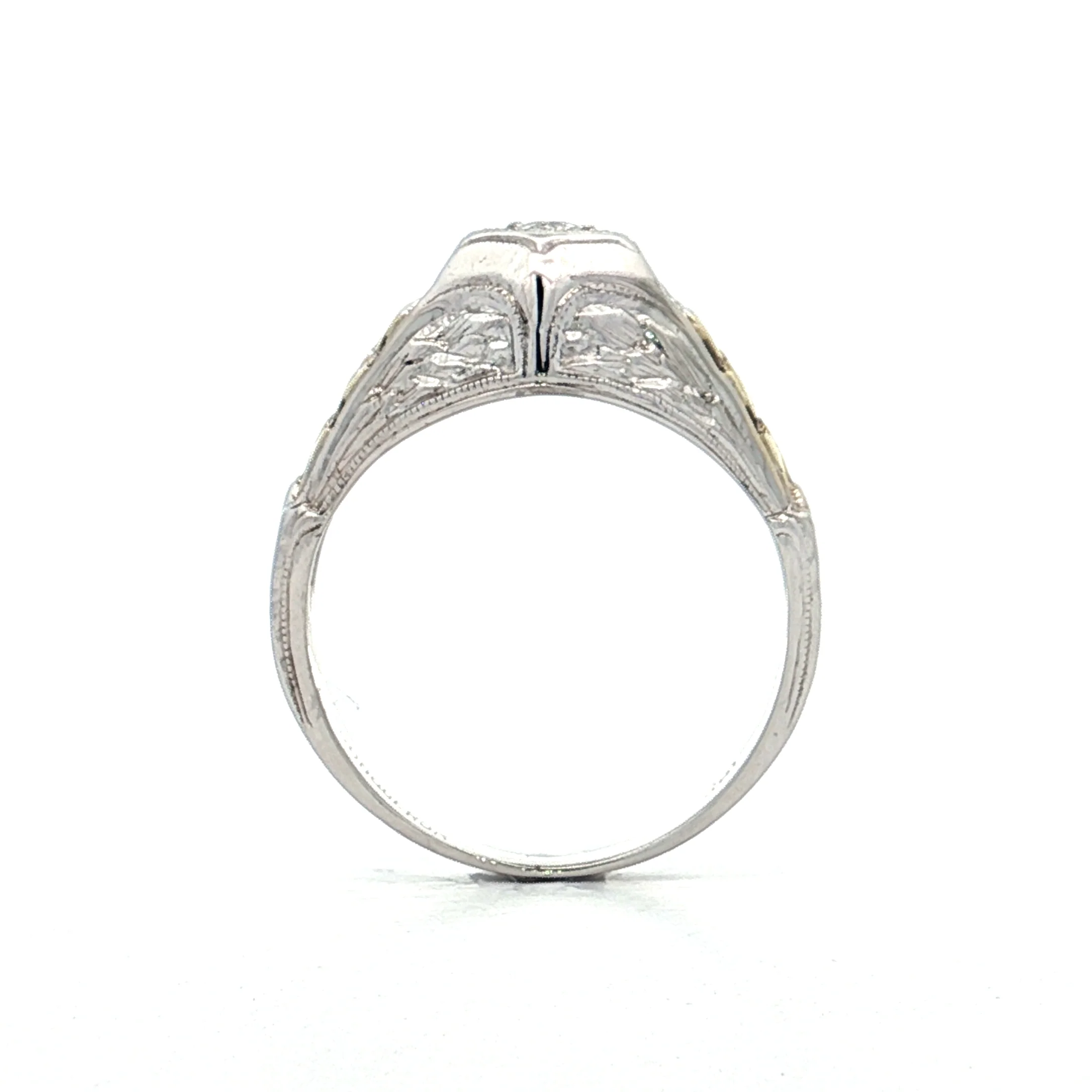 .10 Art Deco Two-Tone Engagement Ring 18k - Image 4
