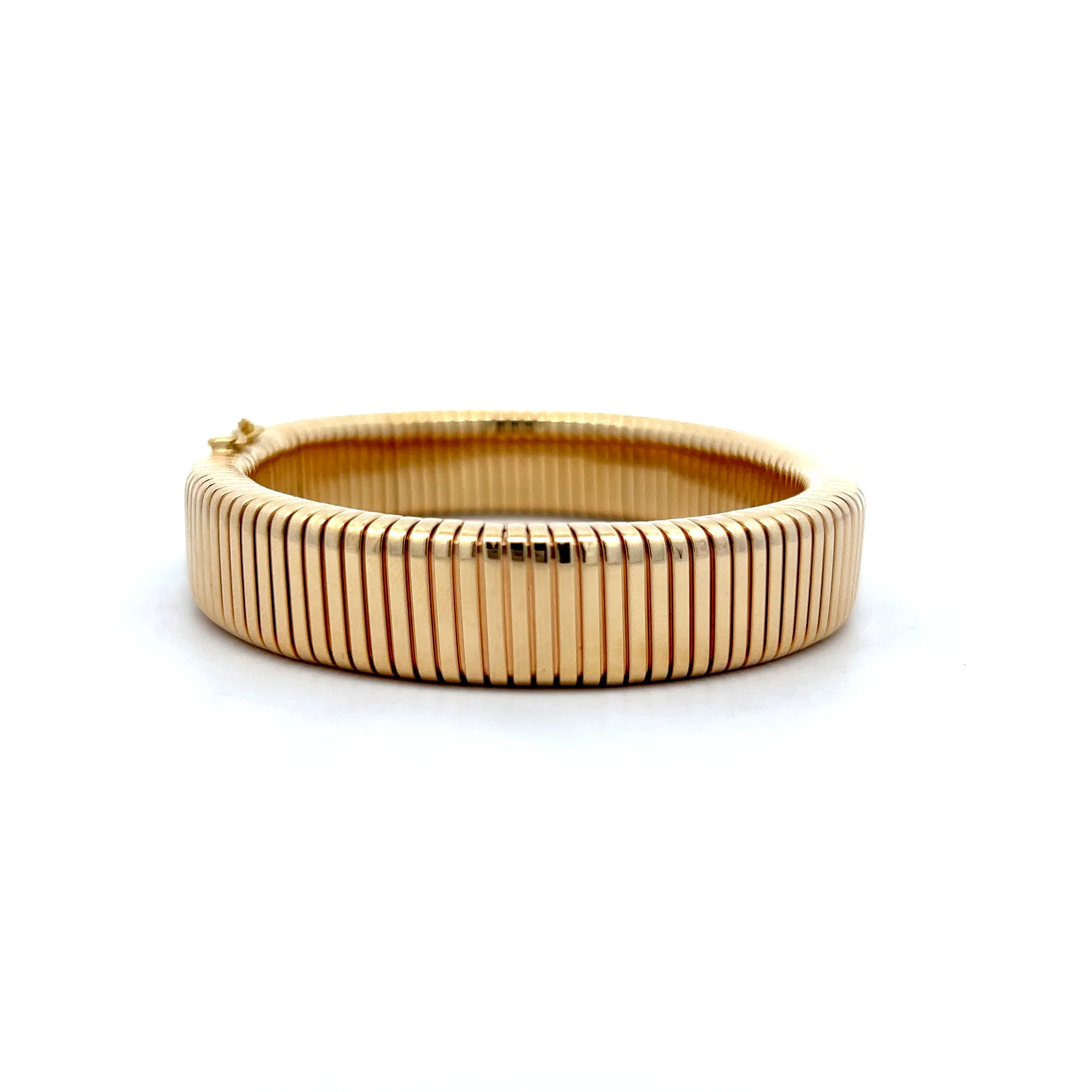 .10 Baguette Diamond Tubogas Bracelet in 14k Yellow Gold - Image 3