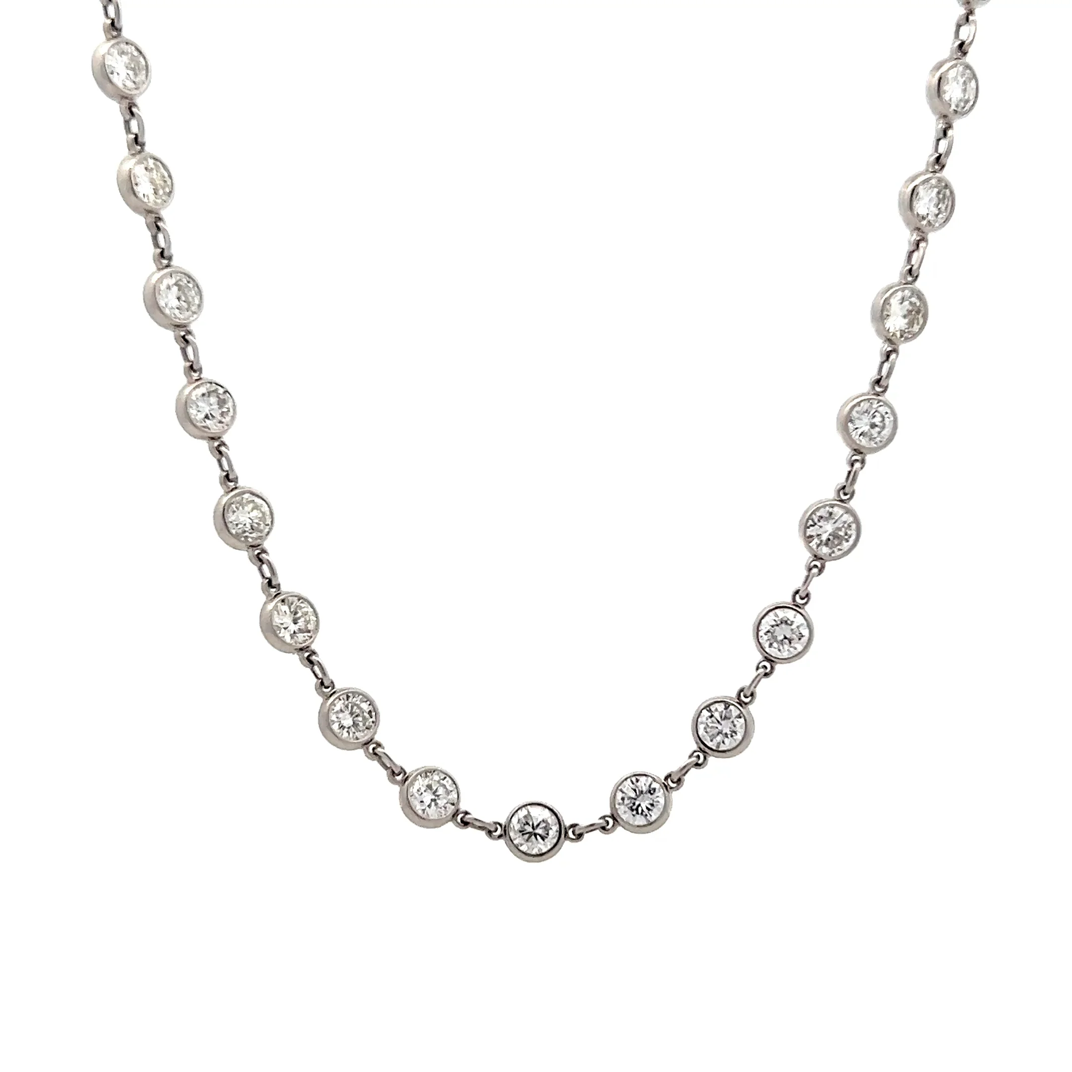 10 Carat Bezel Diamond Necklace in Platinum