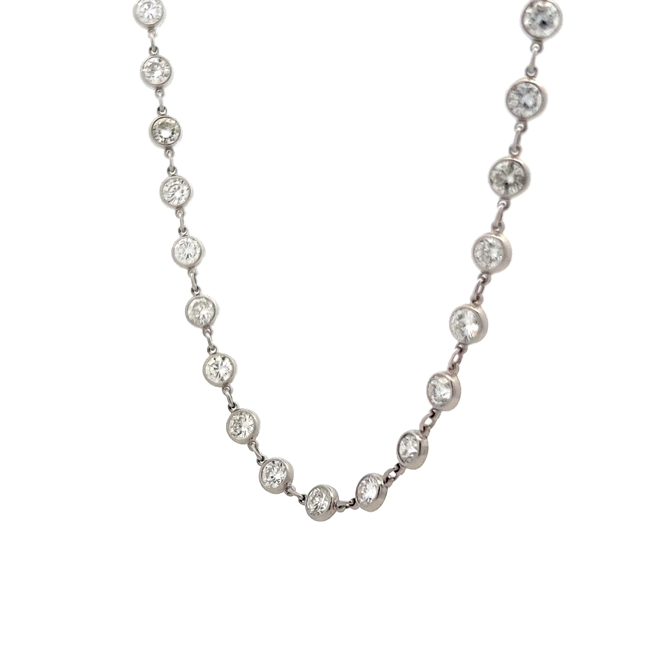 10 Carat Bezel Diamond Necklace in Platinum - Image 2