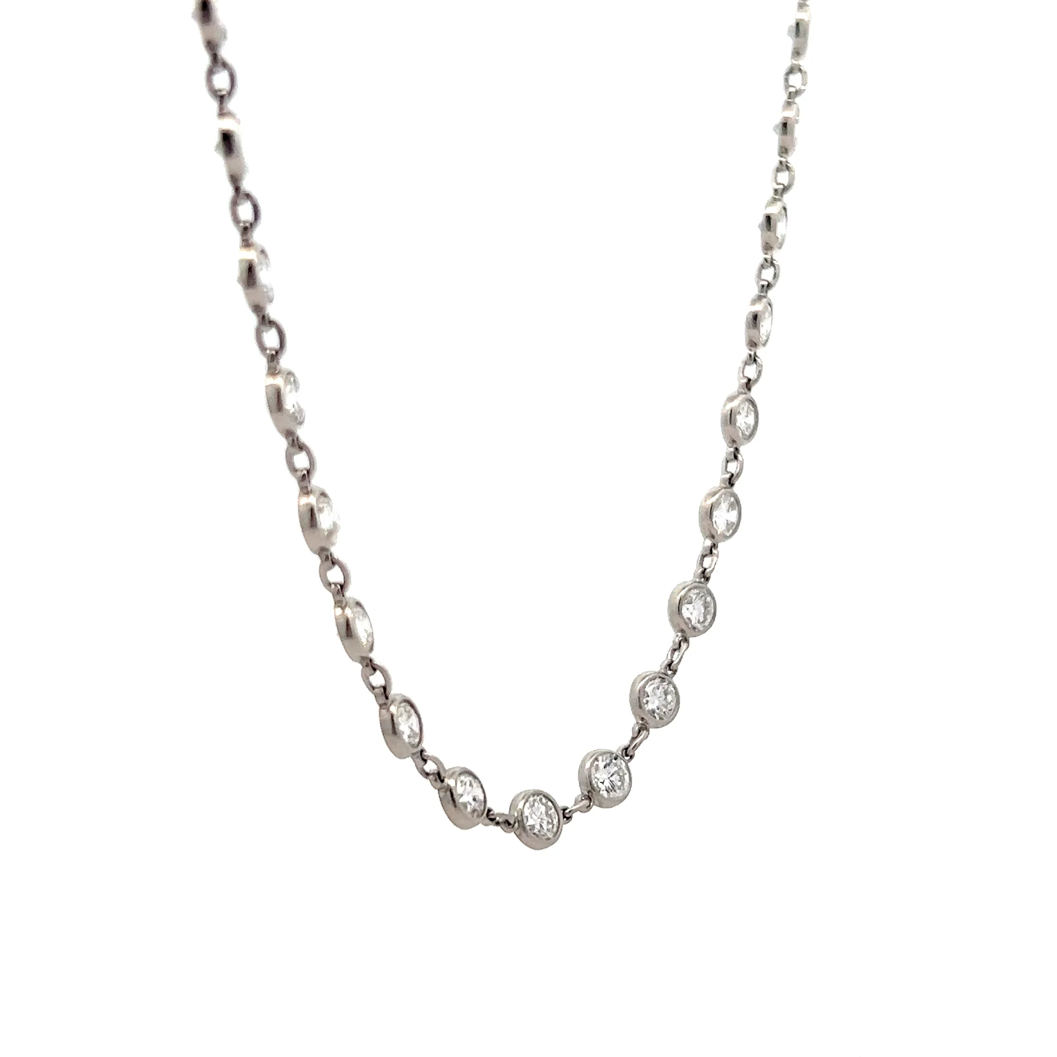 10 Carat Bezel Diamond Necklace in Platinum - Image 3