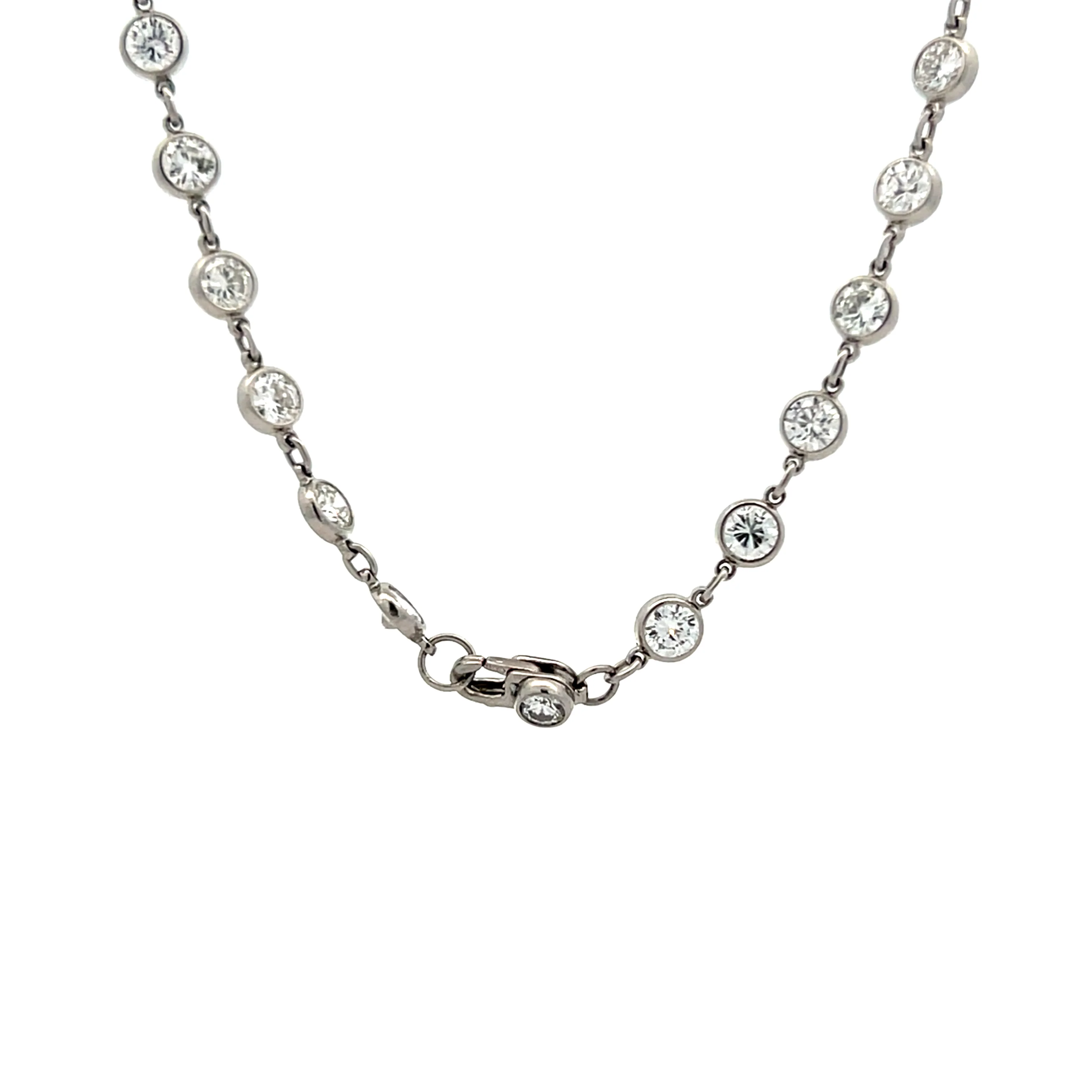 10 Carat Bezel Diamond Necklace in Platinum - Image 4
