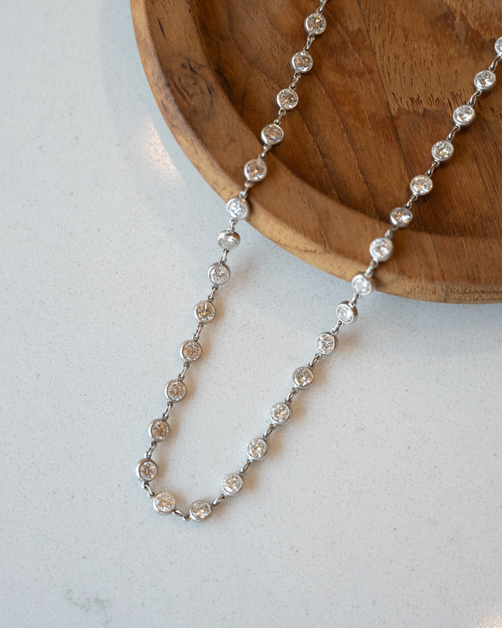 10 Carat Bezel Diamond Necklace in Platinum - Image 5