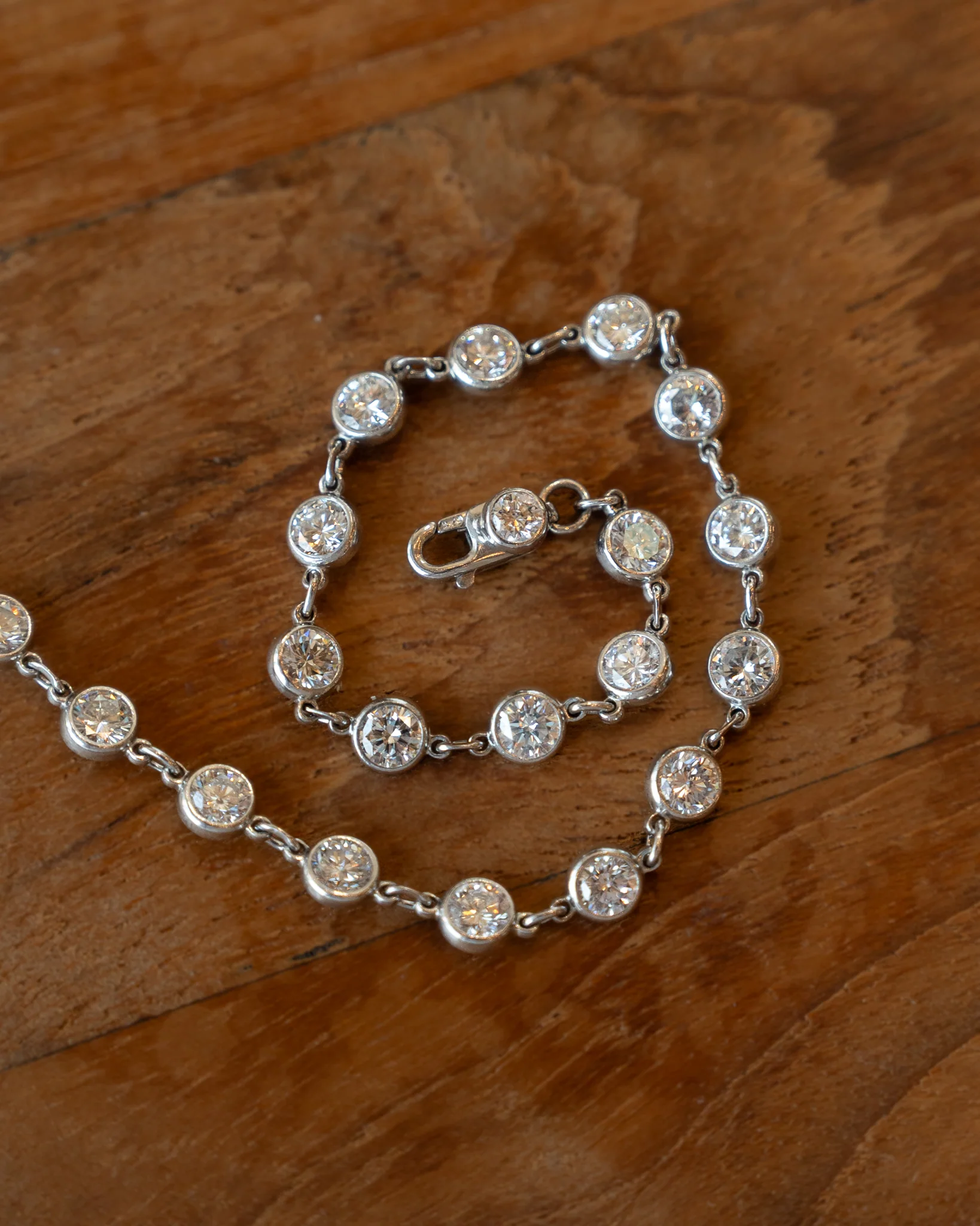 10 Carat Bezel Diamond Necklace in Platinum - Image 6