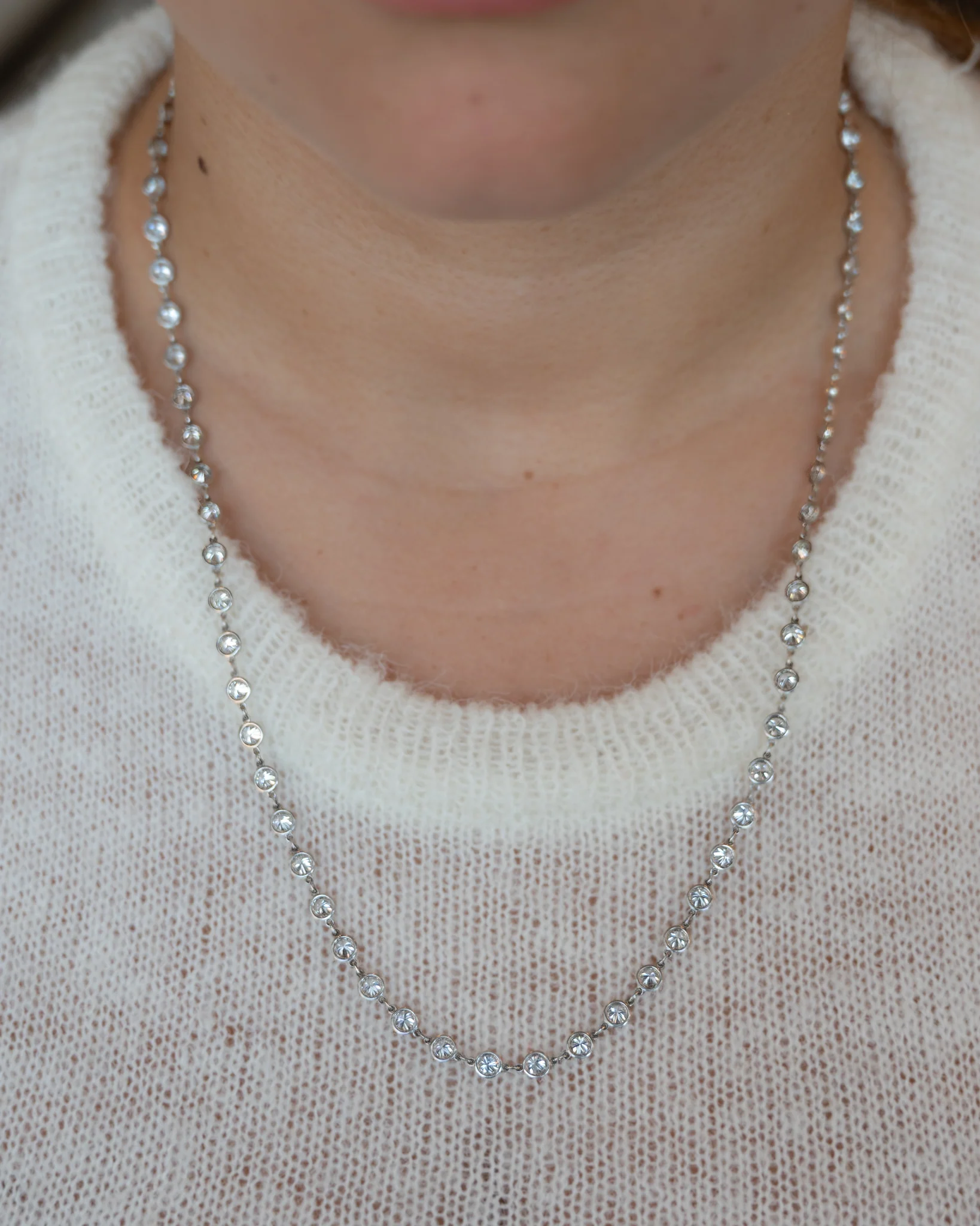 10 Carat Bezel Diamond Necklace in Platinum - Image 7