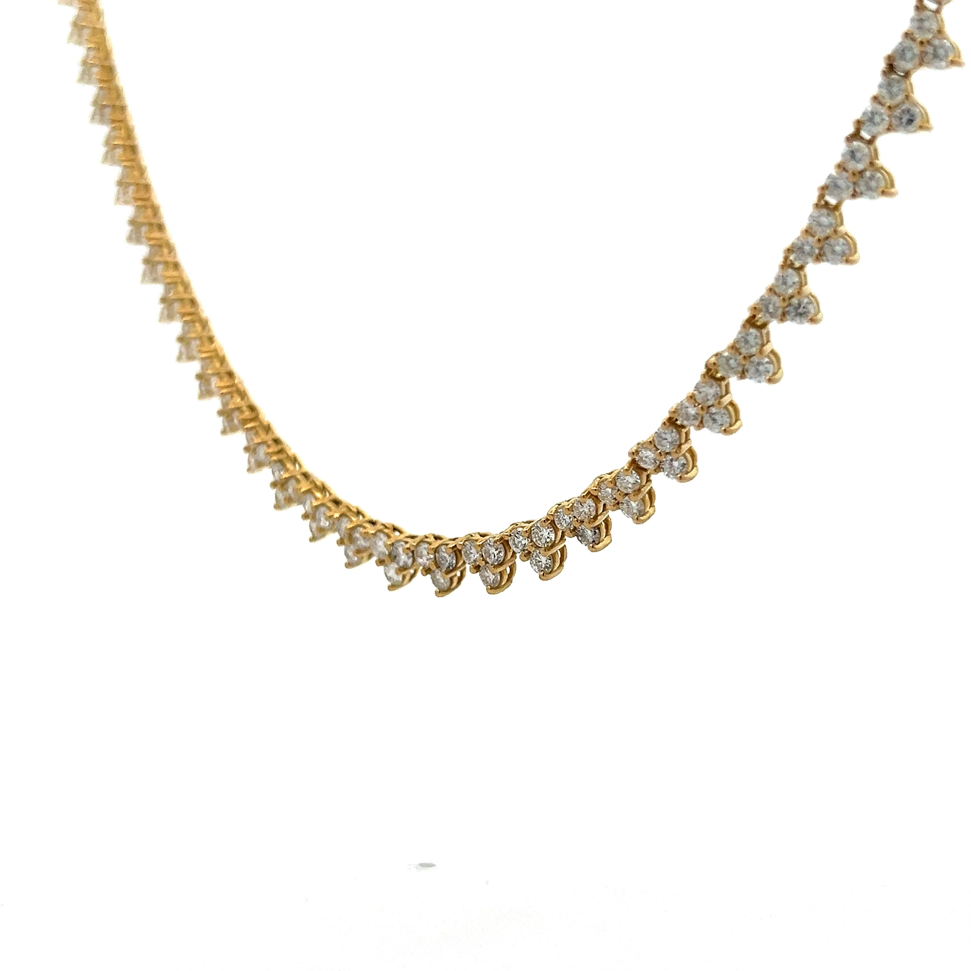 10 Carat Diamond Riviera Necklace in 18k Yellow Gold - Image 2