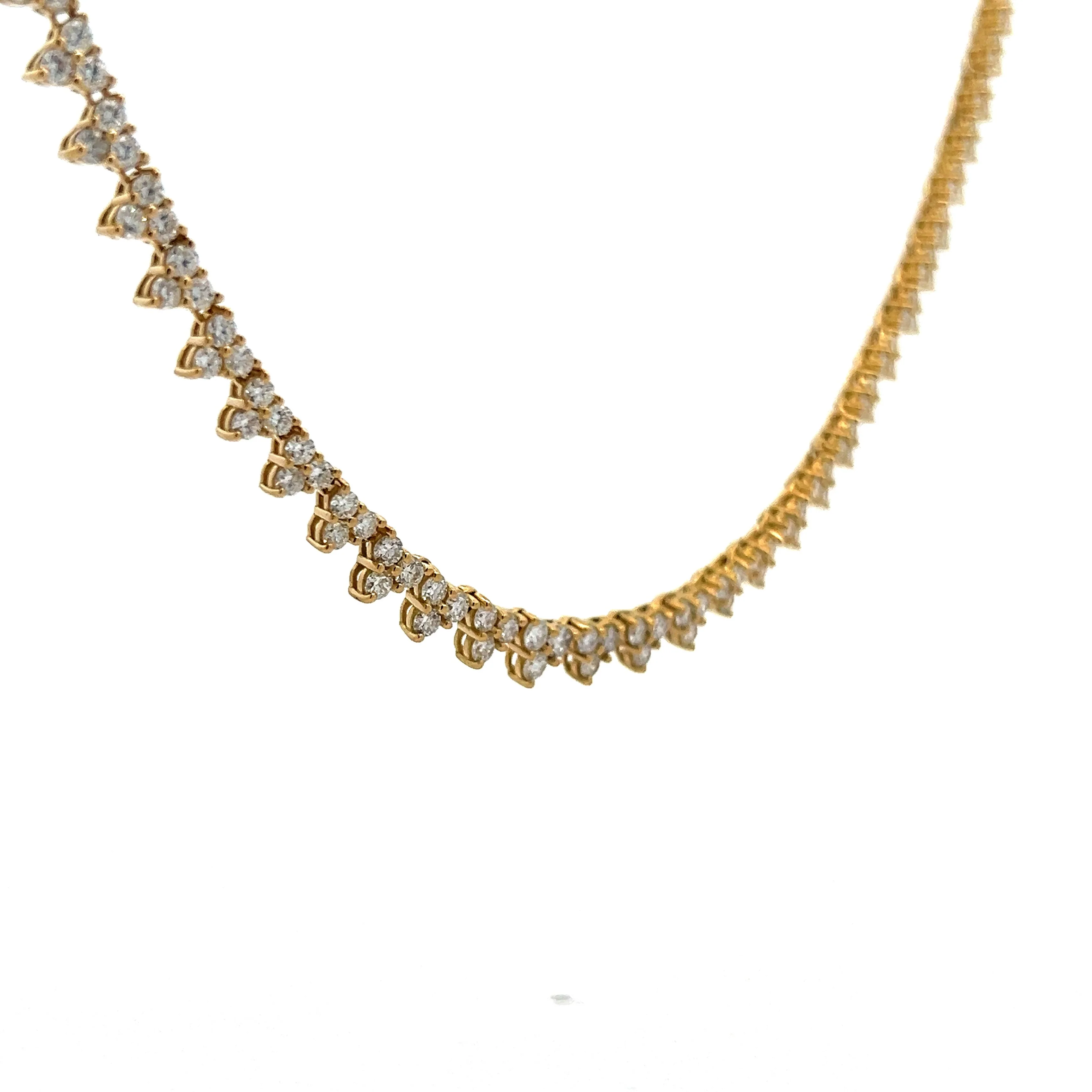 10 Carat Diamond Riviera Necklace in 18k Yellow Gold - Image 3