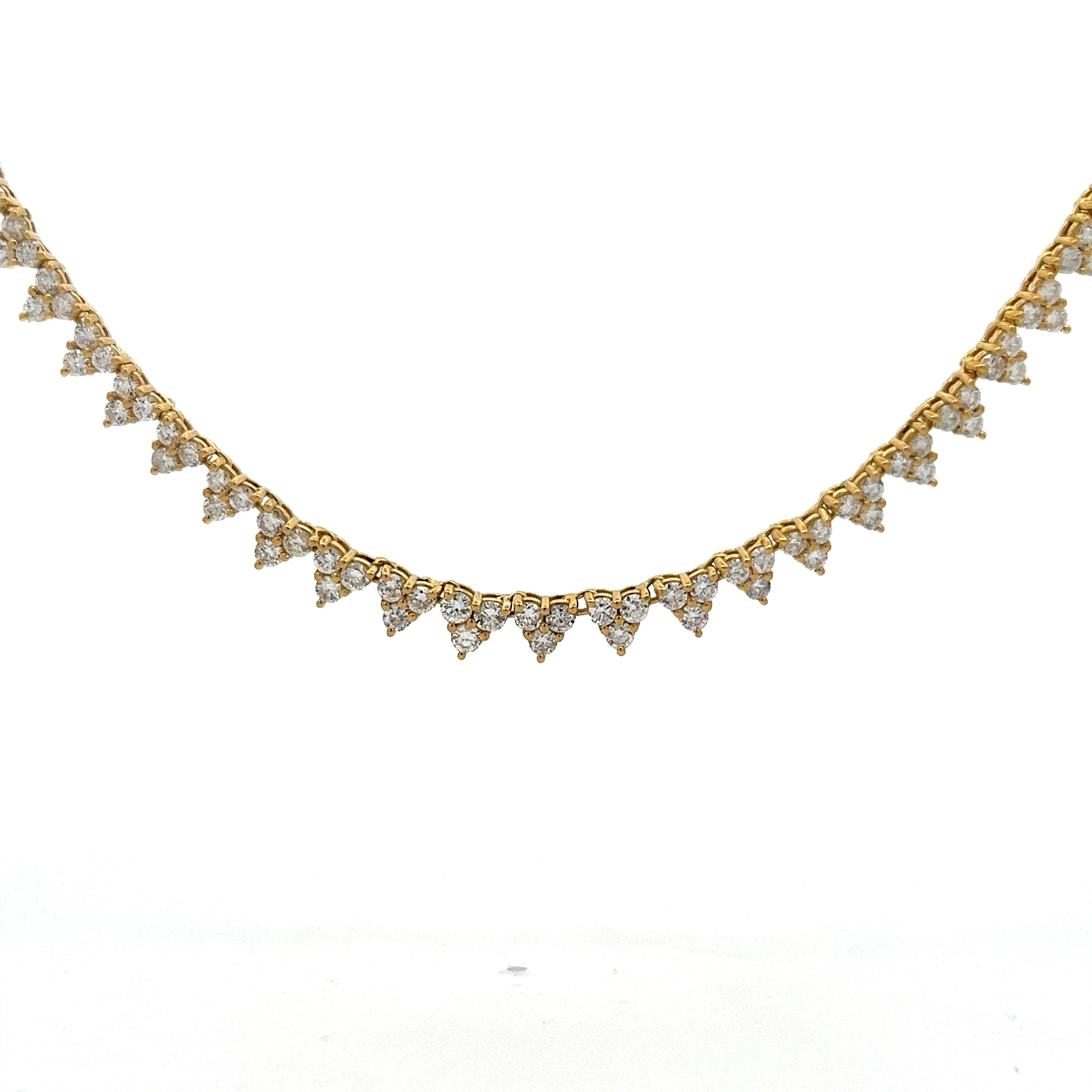 10 Carat Diamond Riviera Necklace in 18k Yellow Gold - Image 4