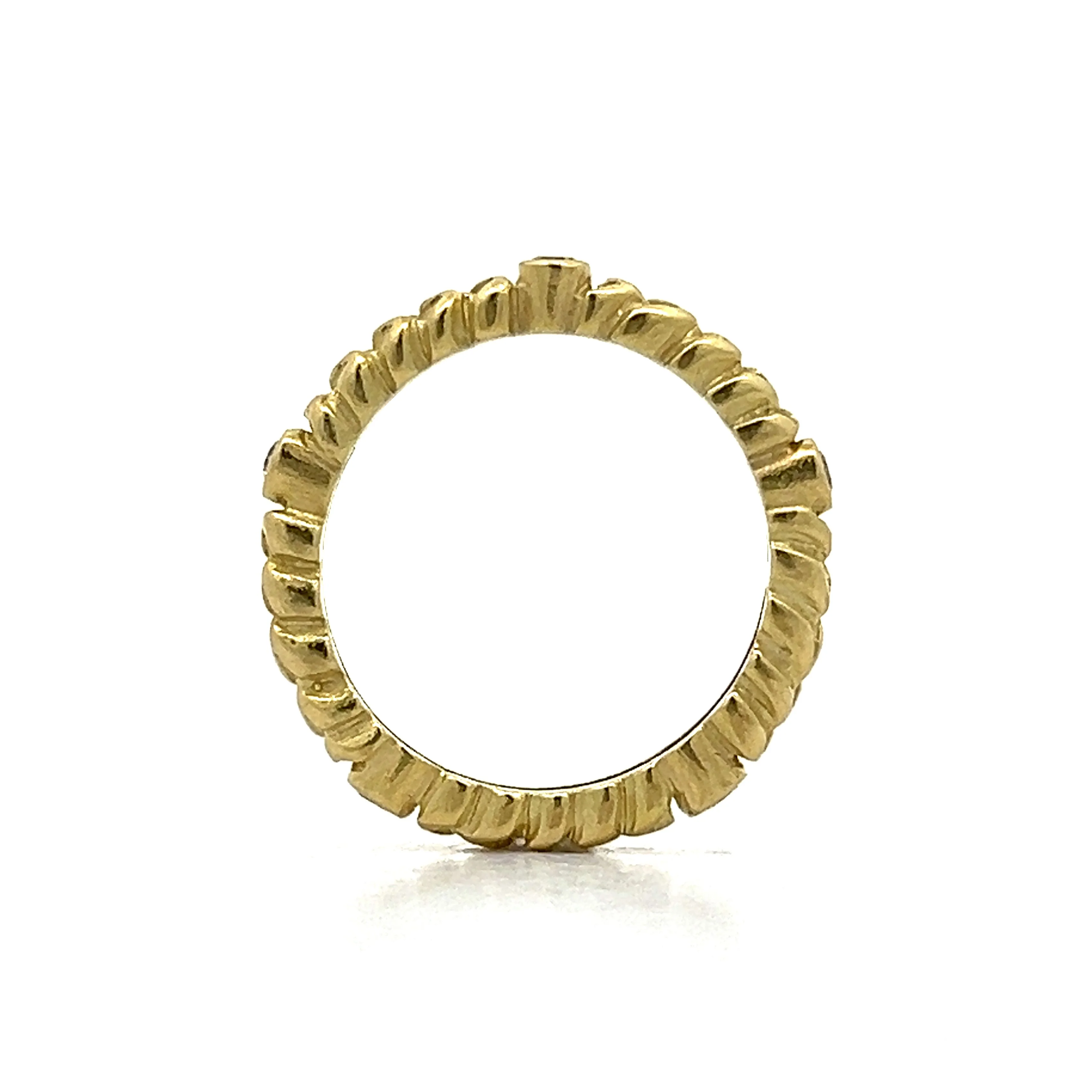 .10 Diamond Textured Stacking Ring in 18k - Image 4