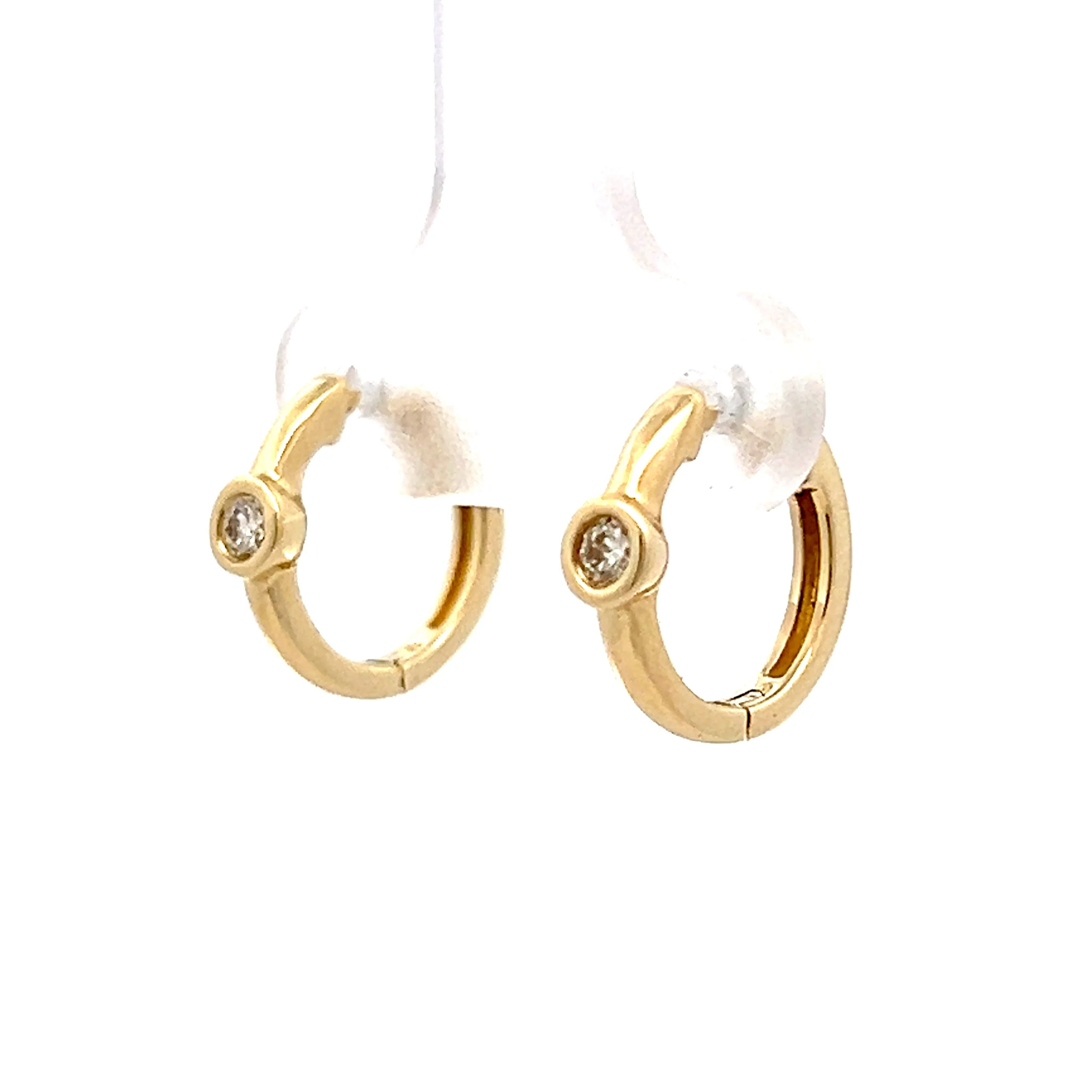 .10 Huggie Hoop Earrings in 14k Yellow Gold - Image 2