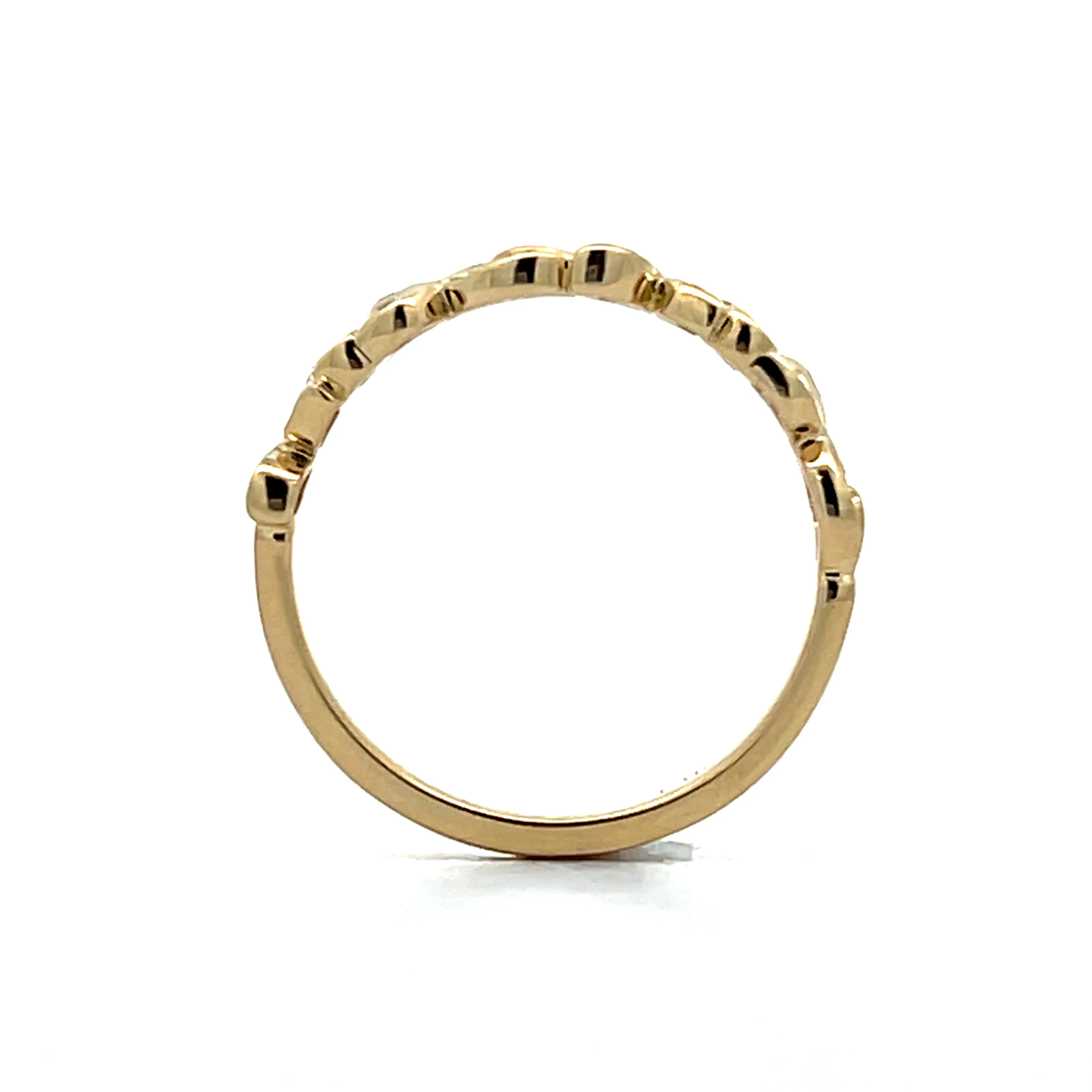 .10 Leaf Style Wedding Band in 14k Yellow Gold - Image 4