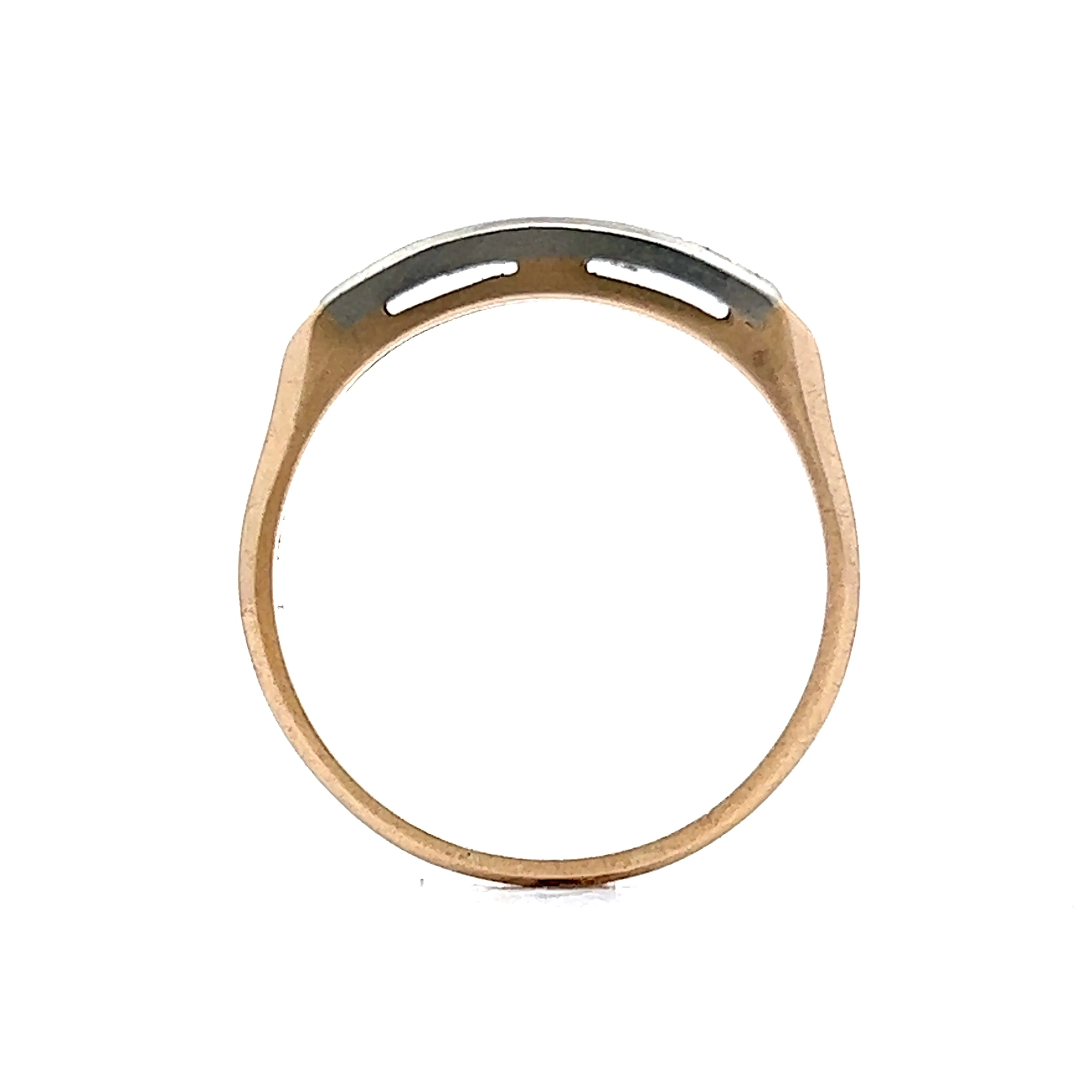 .10 Retro Two-Toned Diamond Wedding Band in 14k Yellow Gold - Image 4