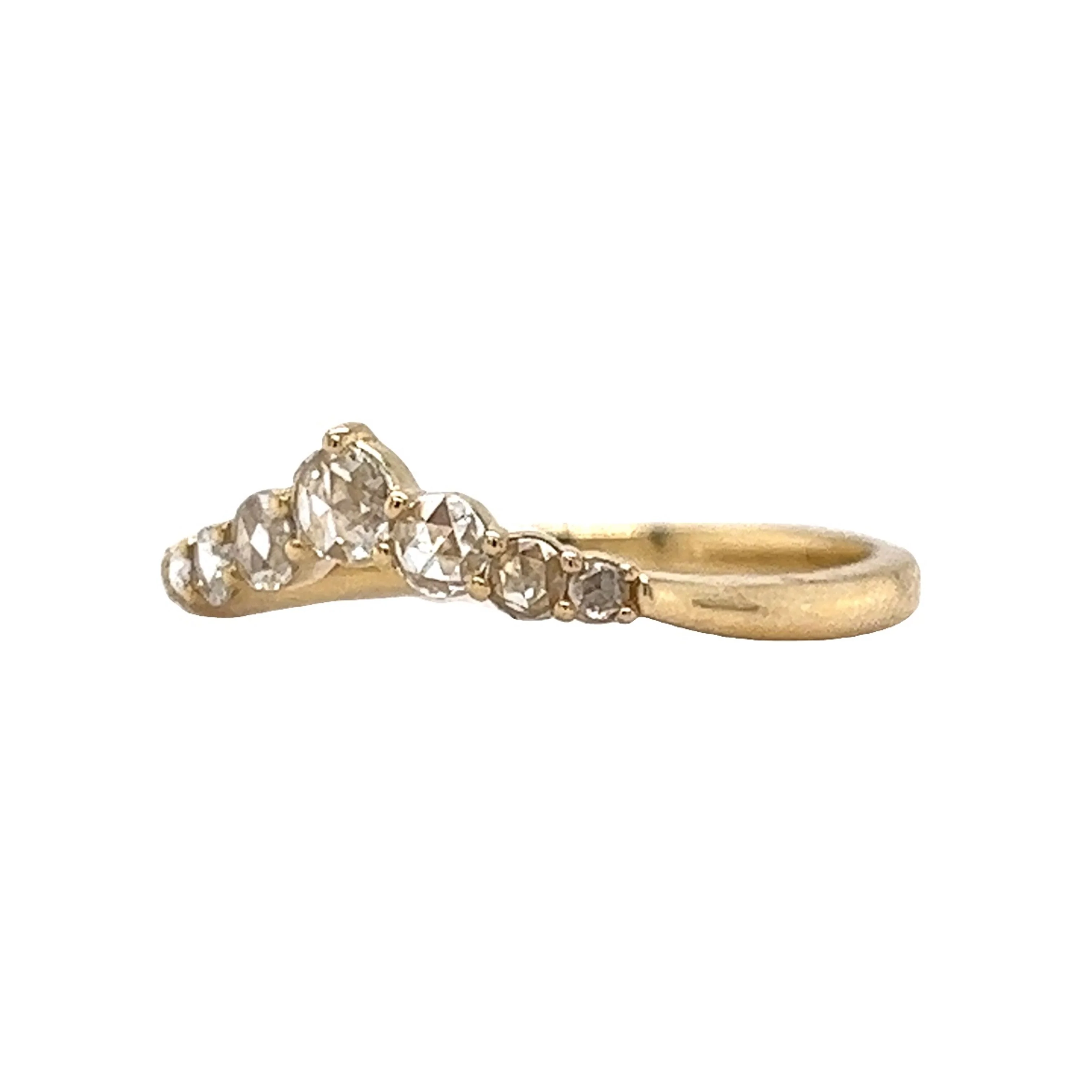 .27 Rose Cut Diamond Wedding Band in 14k Yellow Gold - Image 2