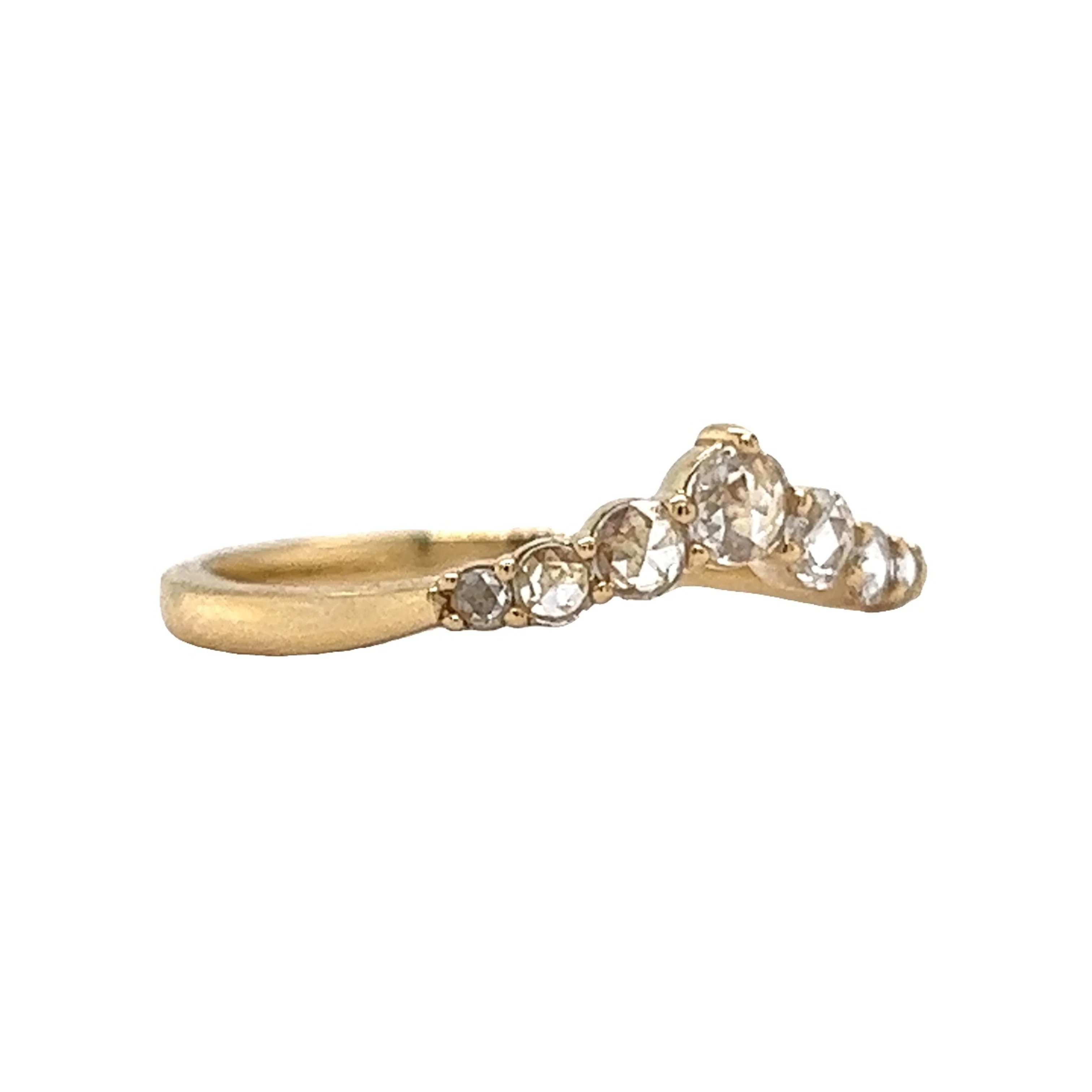 .27 Rose Cut Diamond Wedding Band in 14k Yellow Gold - Image 3