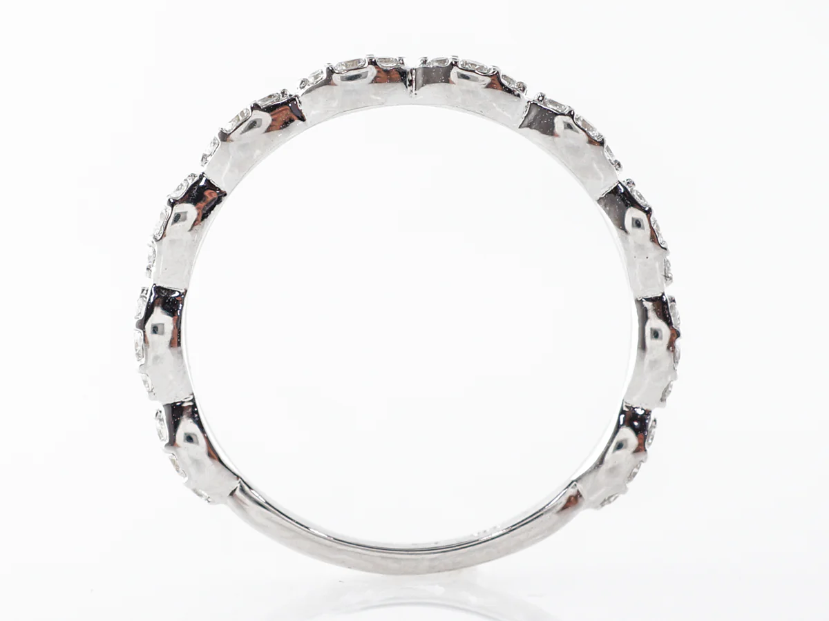 .10 Round Brilliant Cut Diamond Wedding Band in 14k White Gold - Image 3