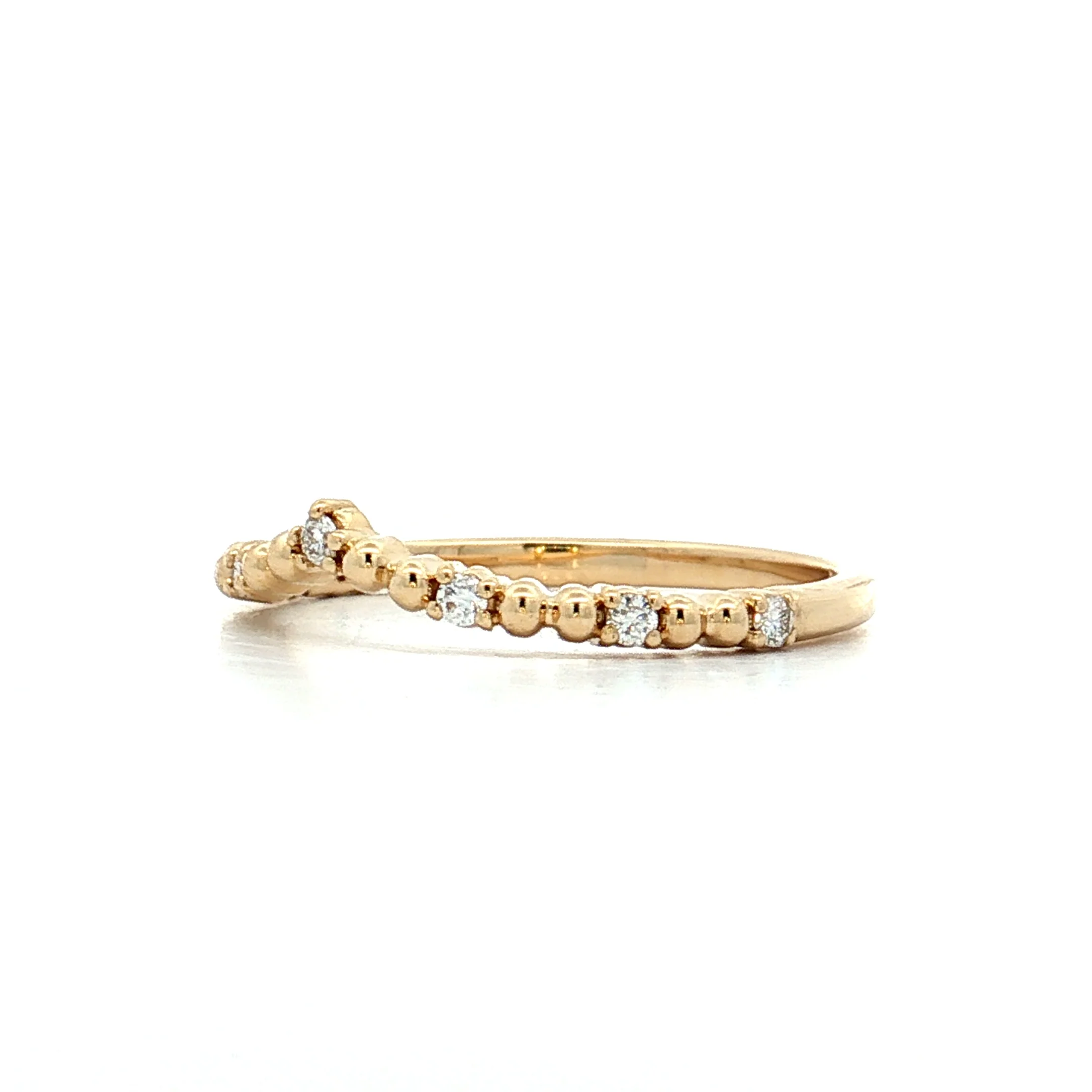 .10 Textured Diamond Contour Wedding Band 14k - Image 2