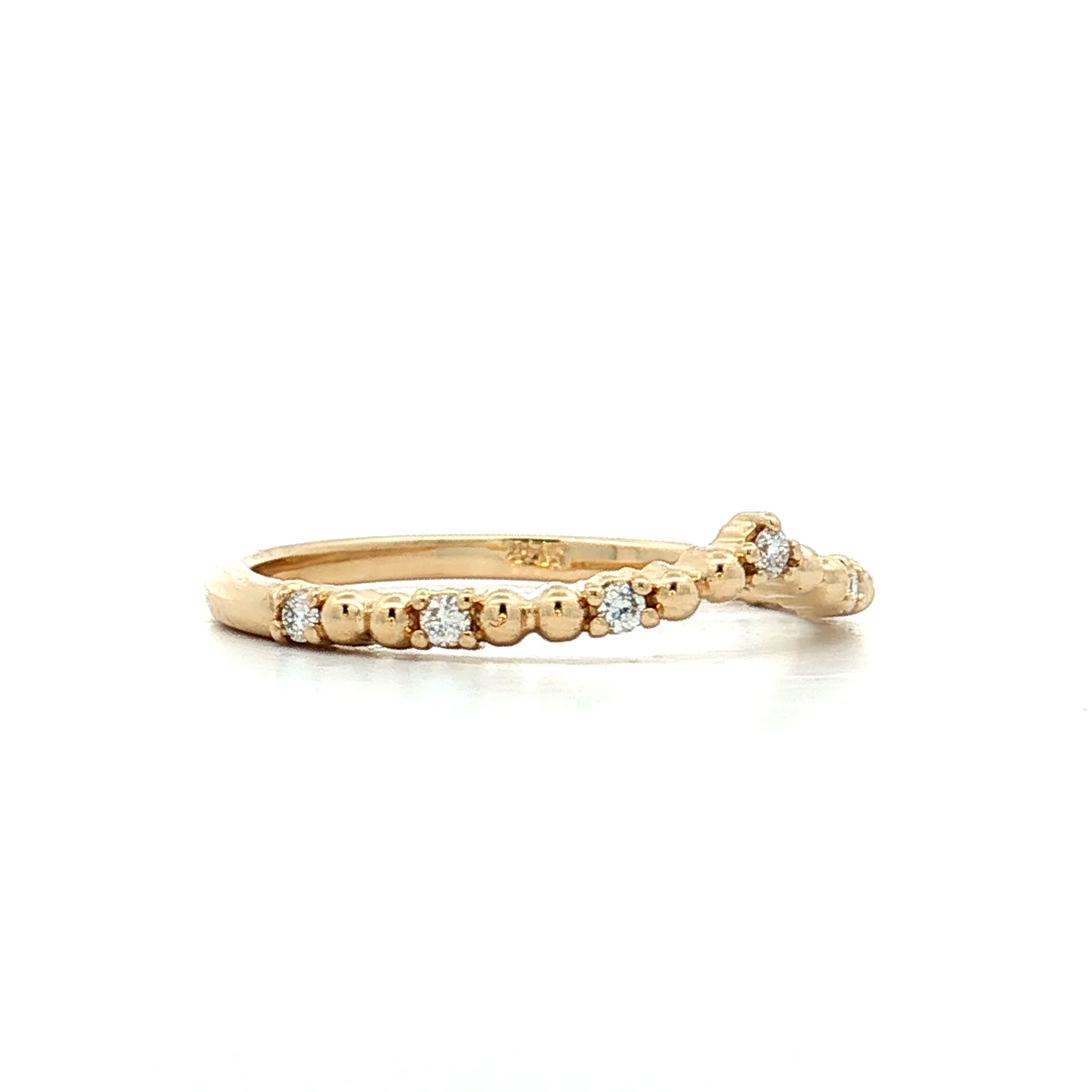 .10 Textured Diamond Contour Wedding Band 14k - Image 3