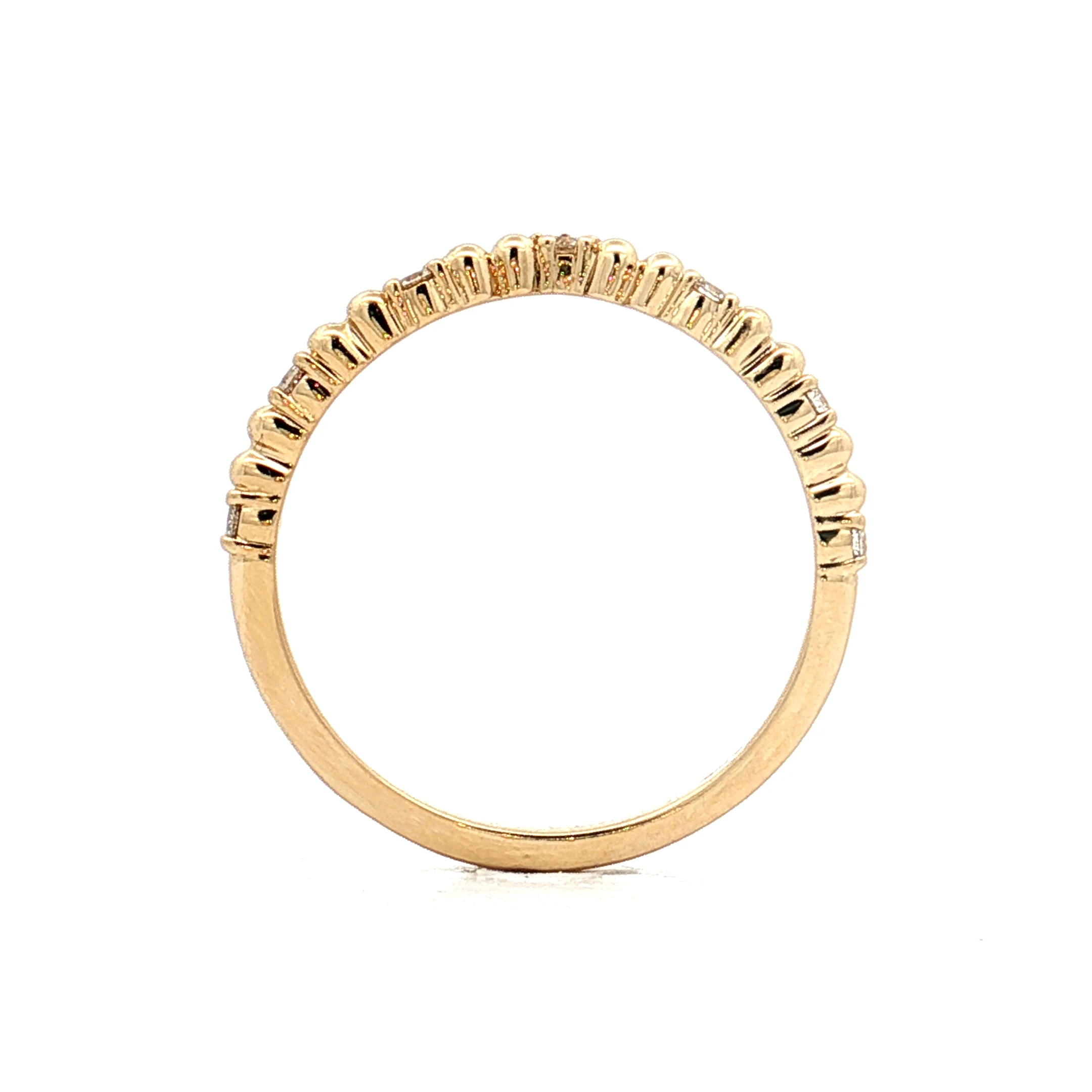 .10 Textured Diamond Contour Wedding Band 14k - Image 4