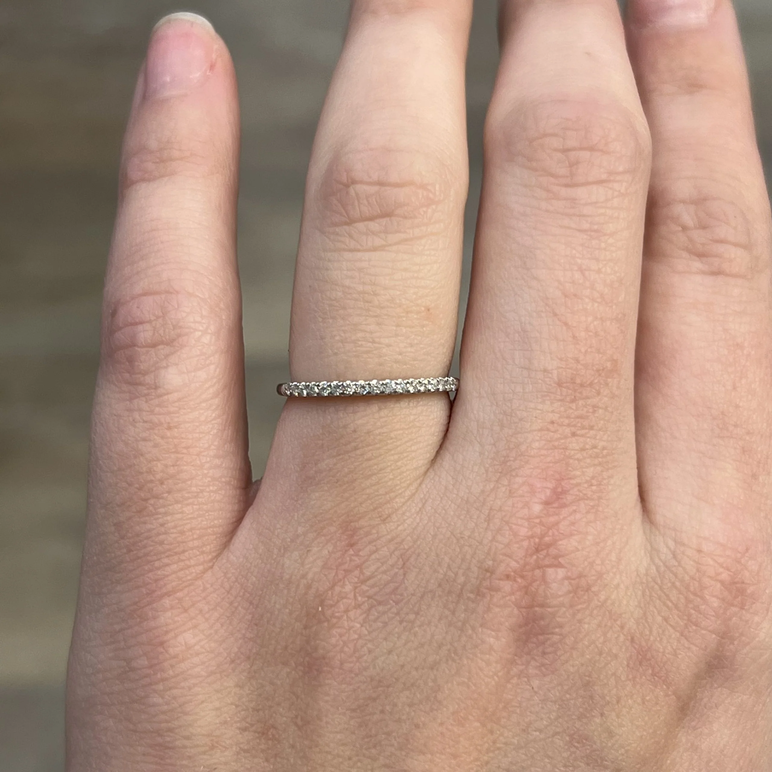 .10 Thin Diamond Wedding Band in 14k White Gold - Image 6