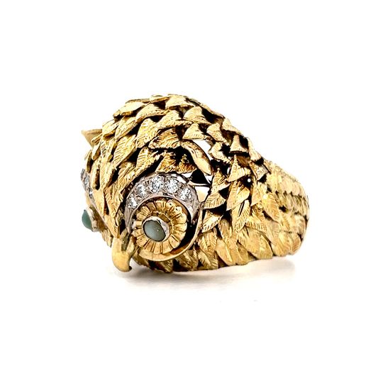 .10 Vintage Mid-Century Owl Cocktail Ring in 14k - Image 2
