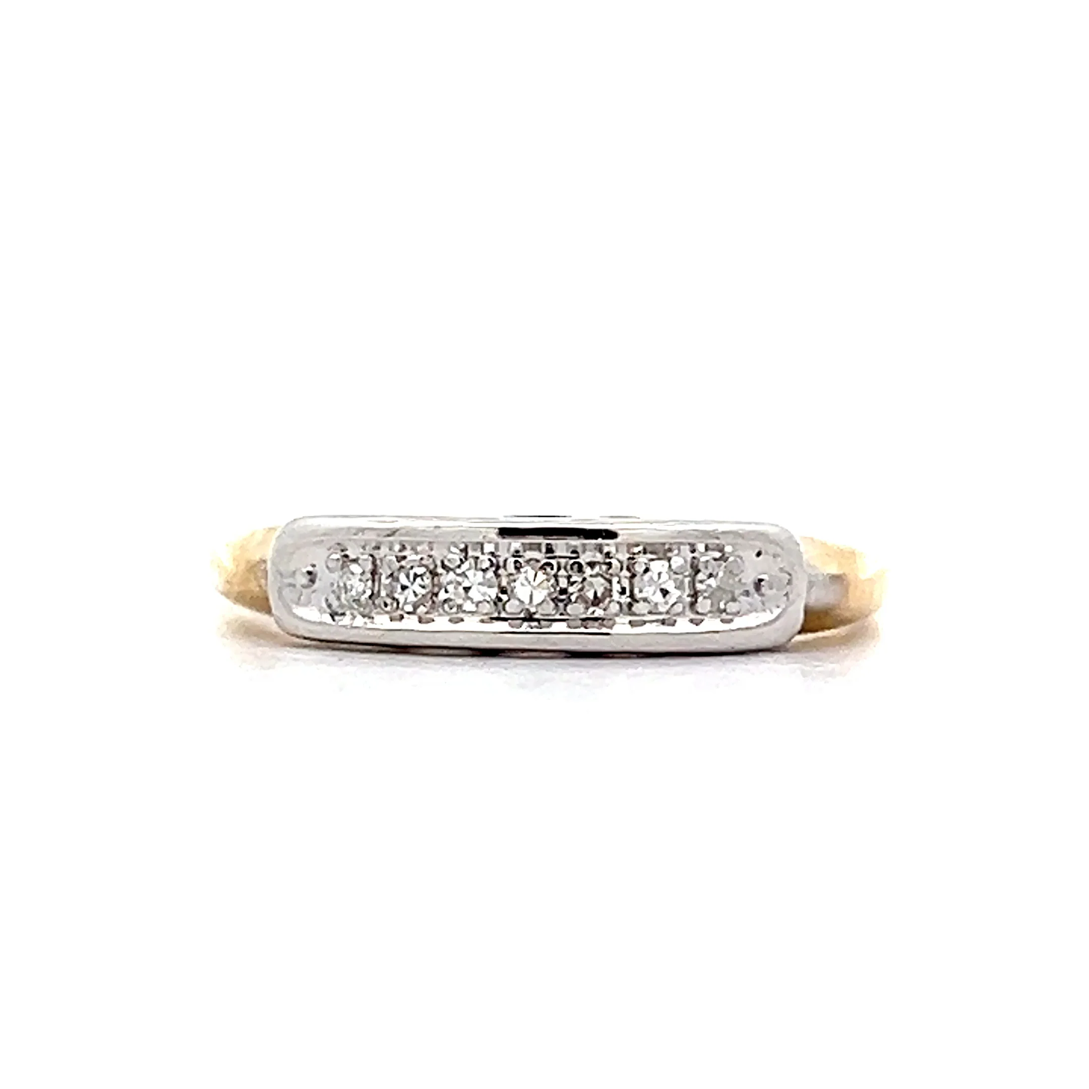 .10 Vintage Retro Diamond Wedding Band in 14k