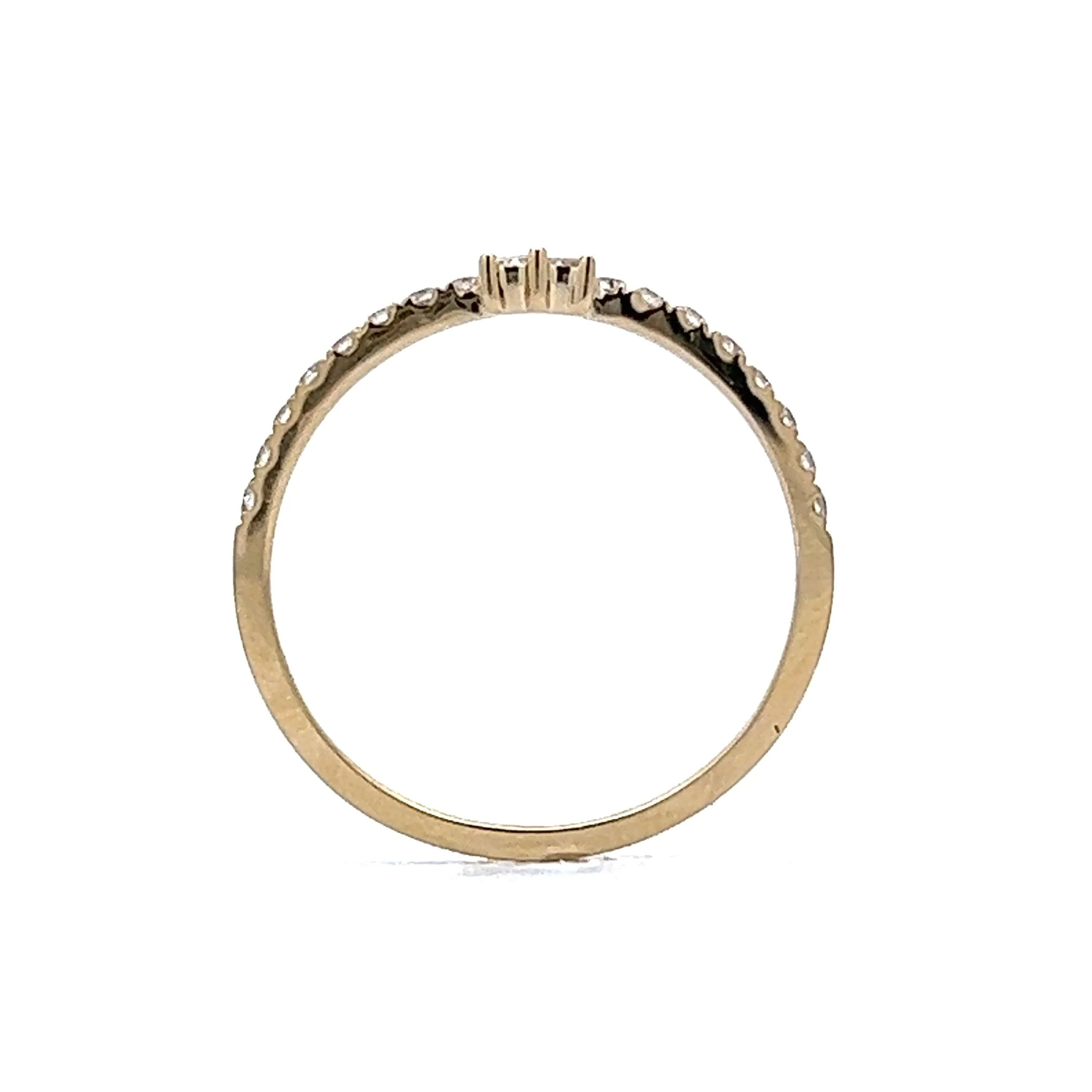 Baguette & Round Brilliant Diamond Stacking Band in 14k Yellow Gold - Image 4