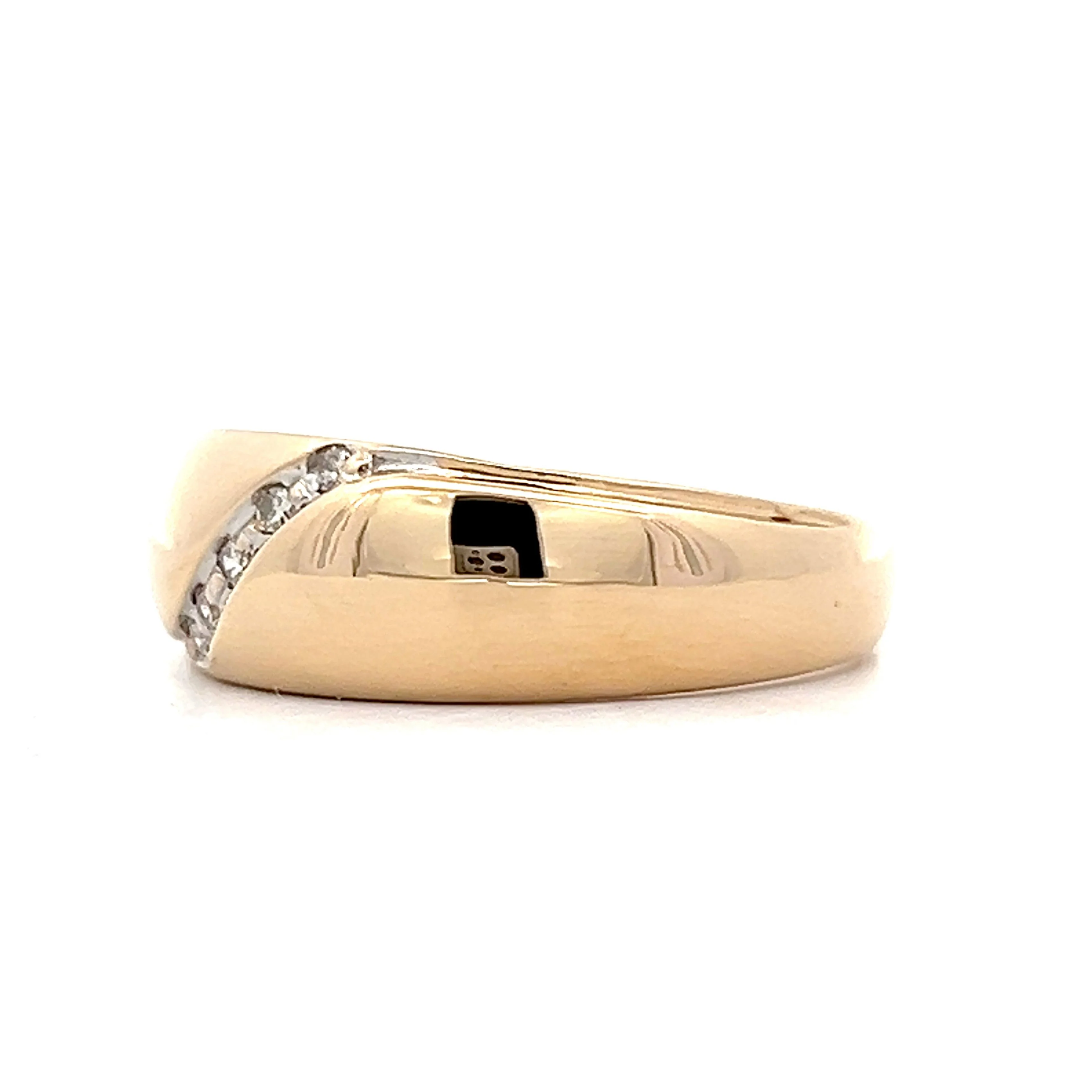 Men's Channel Set Diamond Wedding Band in Yellow Gold - Image 2