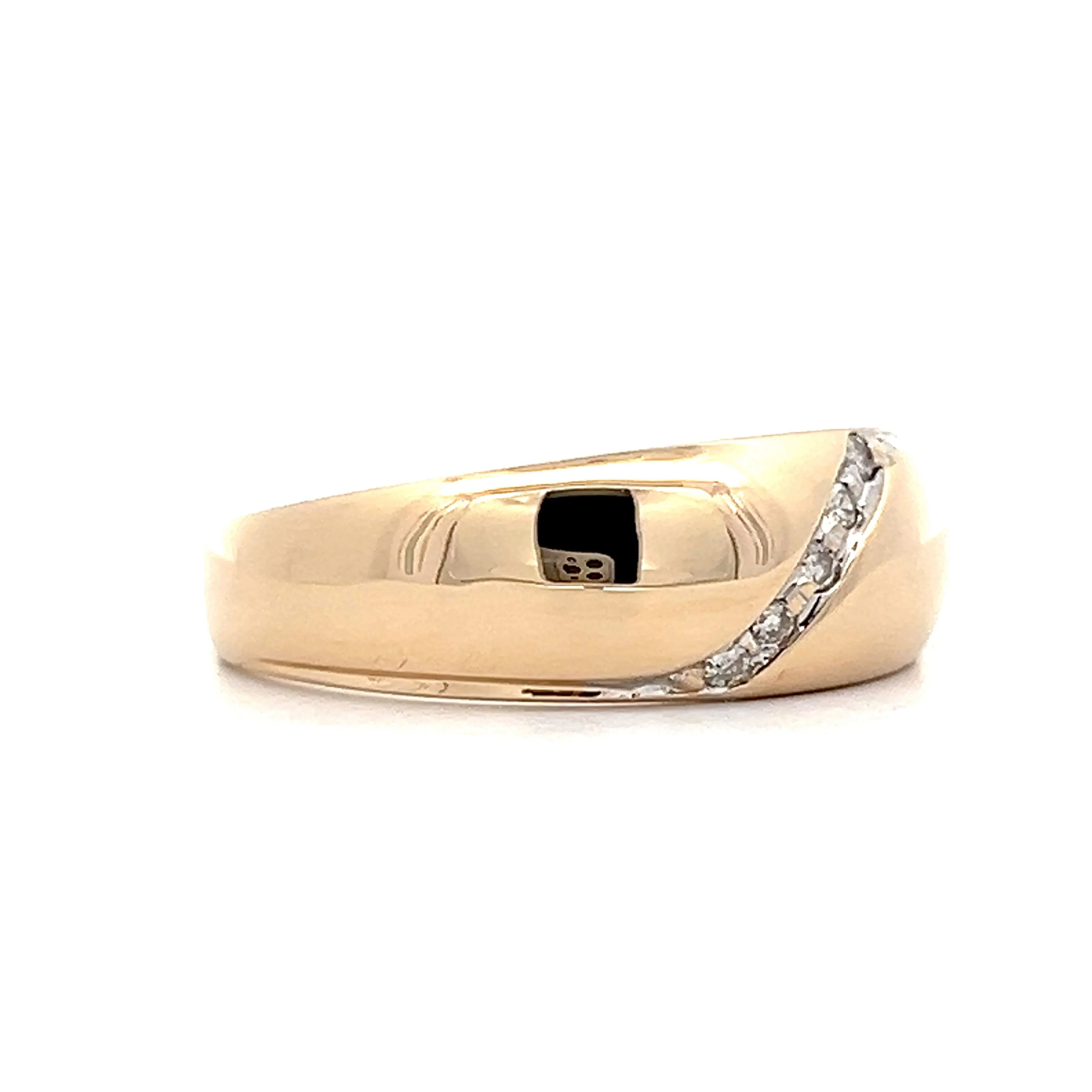 Men's Channel Set Diamond Wedding Band in Yellow Gold - Image 3