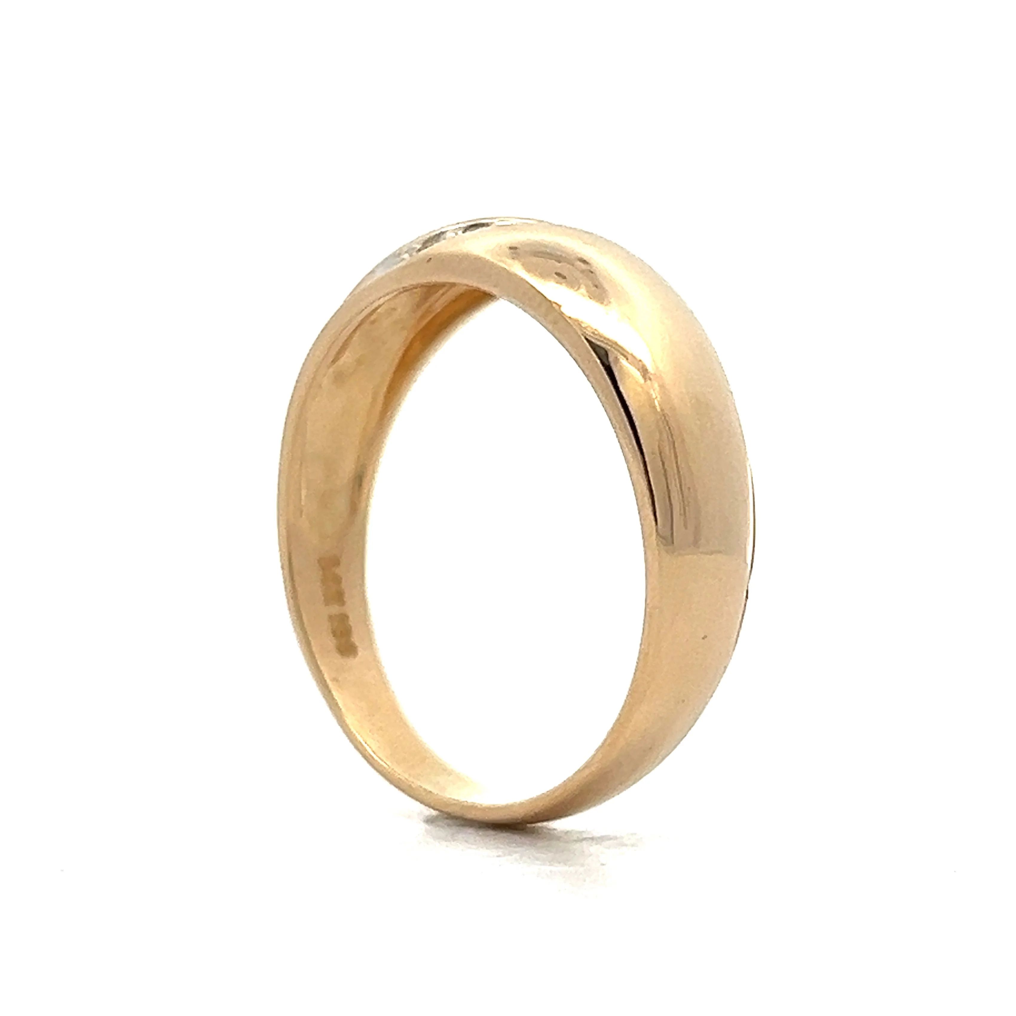 Men's Channel Set Diamond Wedding Band in Yellow Gold - Image 5