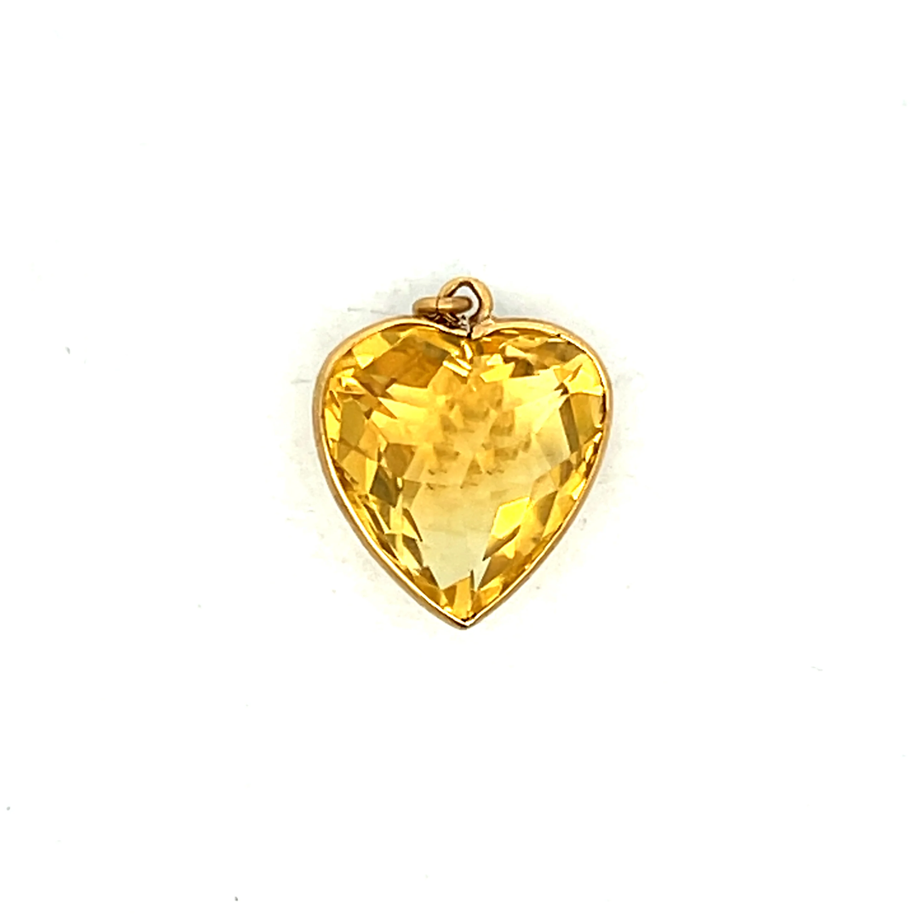 11.00 Heart Shaped Citrine Pendant in 14k Yellow Gold - Image 2
