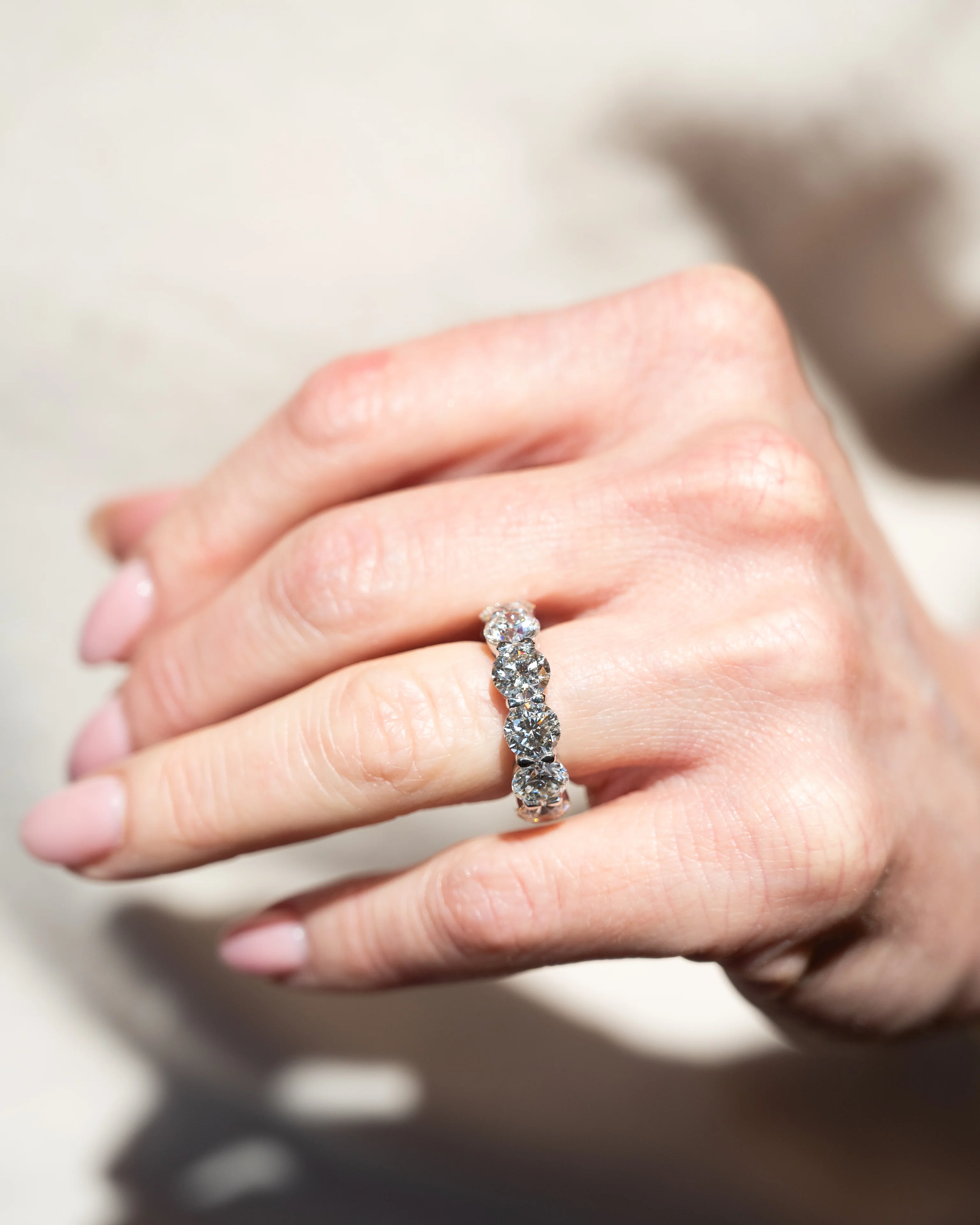 11.06 Round Brilliant Diamond Eternity Band in 18k White Gold - Image 8